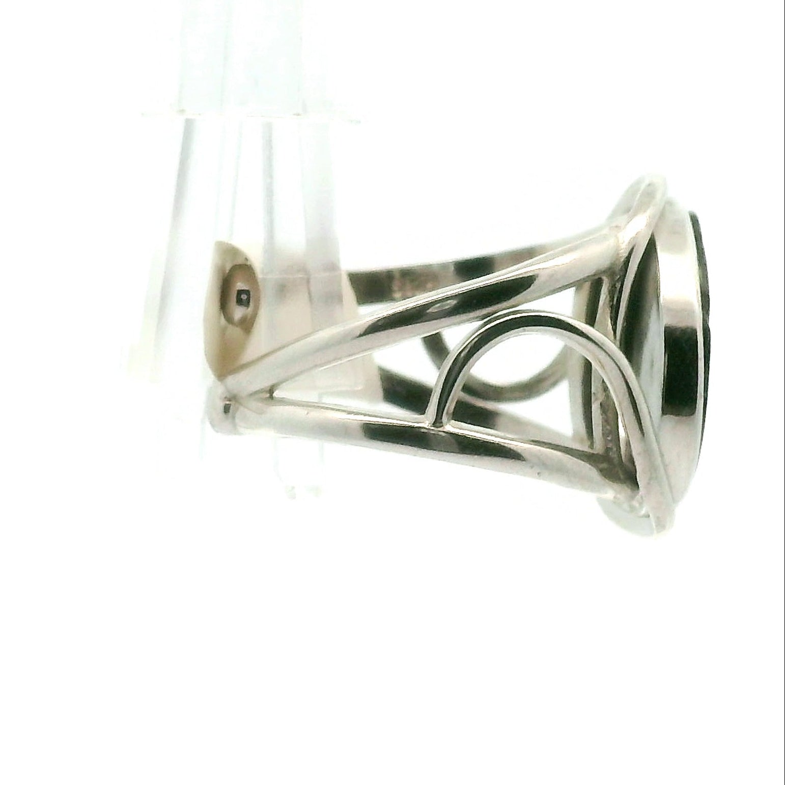 Pyrite Sun Finger Cuff Adjustable Ring .925 Silver for Good Luck and Prosperity