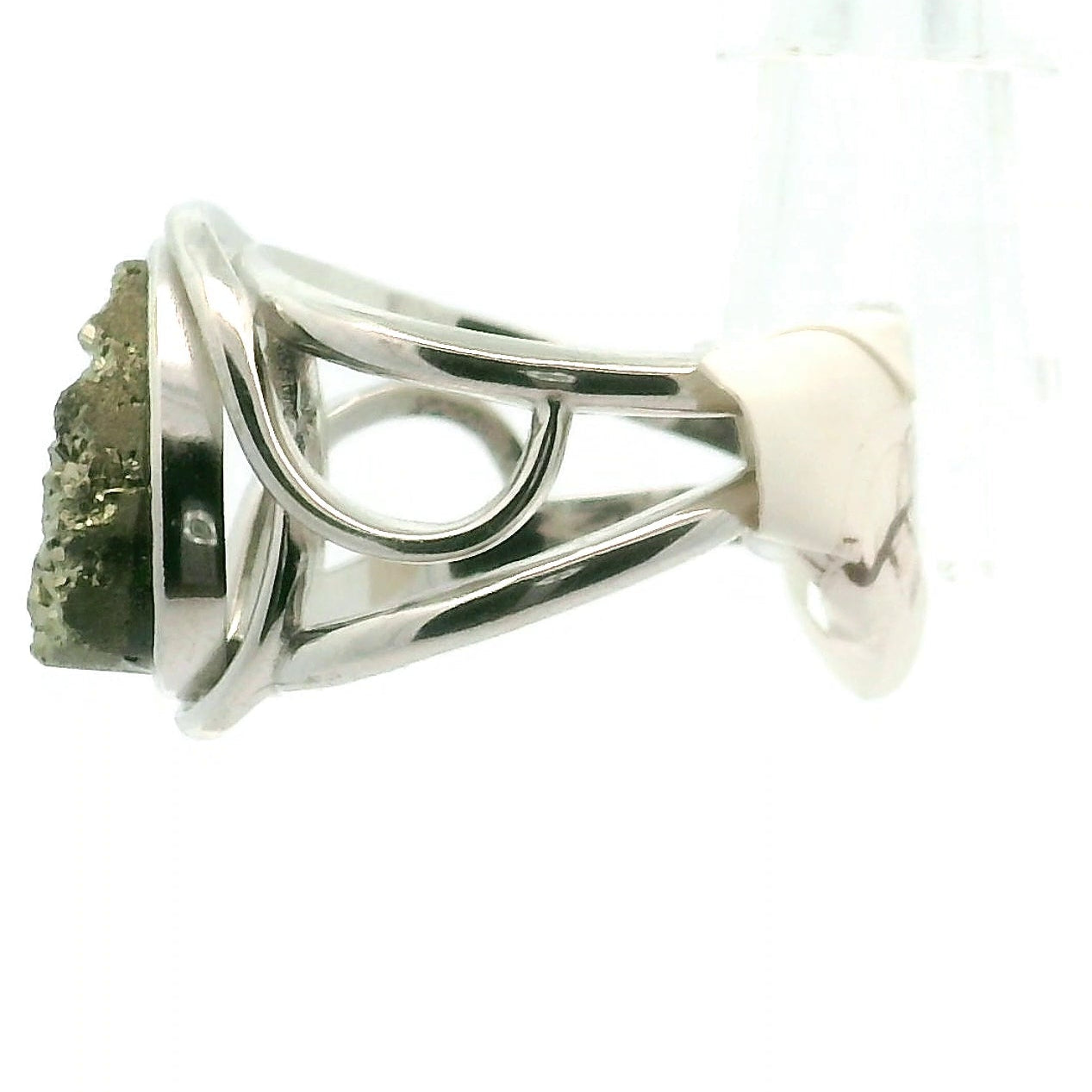 Pyrite Cuff Ring .925 Silver for Luck & Manifestation