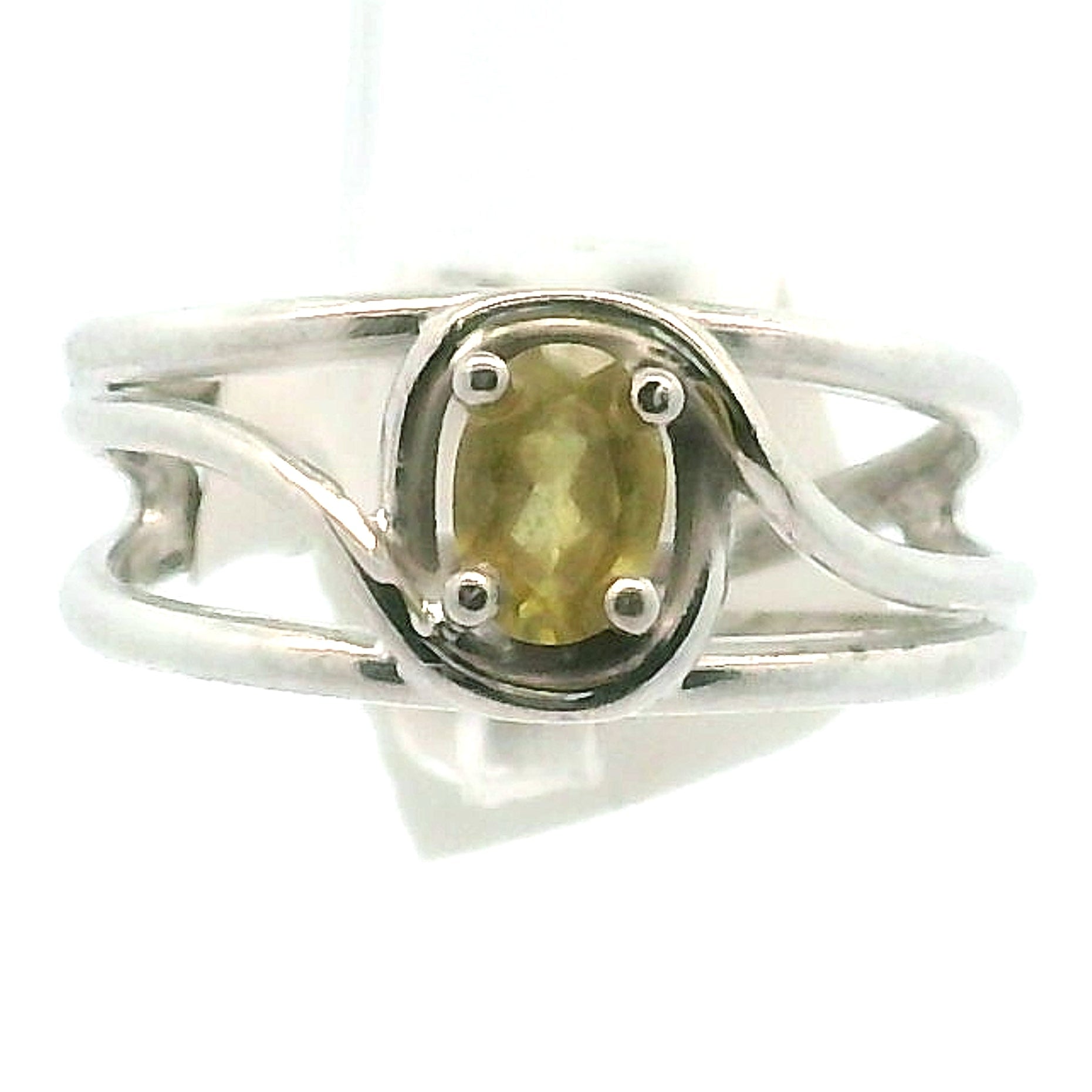 Sphene Midi Cuff Ring .925 Silver for Revitalizing your Life Force Energy and Accelerates Manifestations