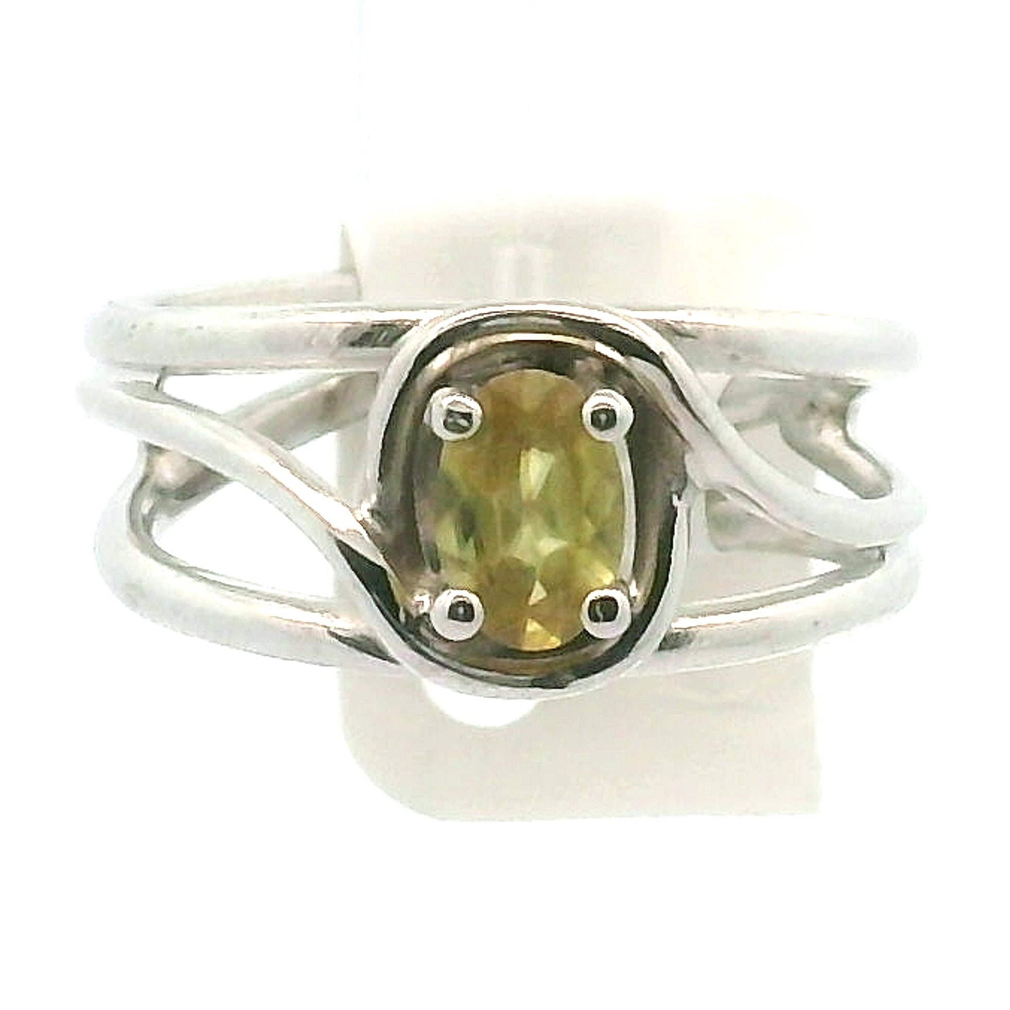 Sphene Midi Cuff Ring .925 Silver for Revitalizing your Life Force Energy and Accelerates Manifestations