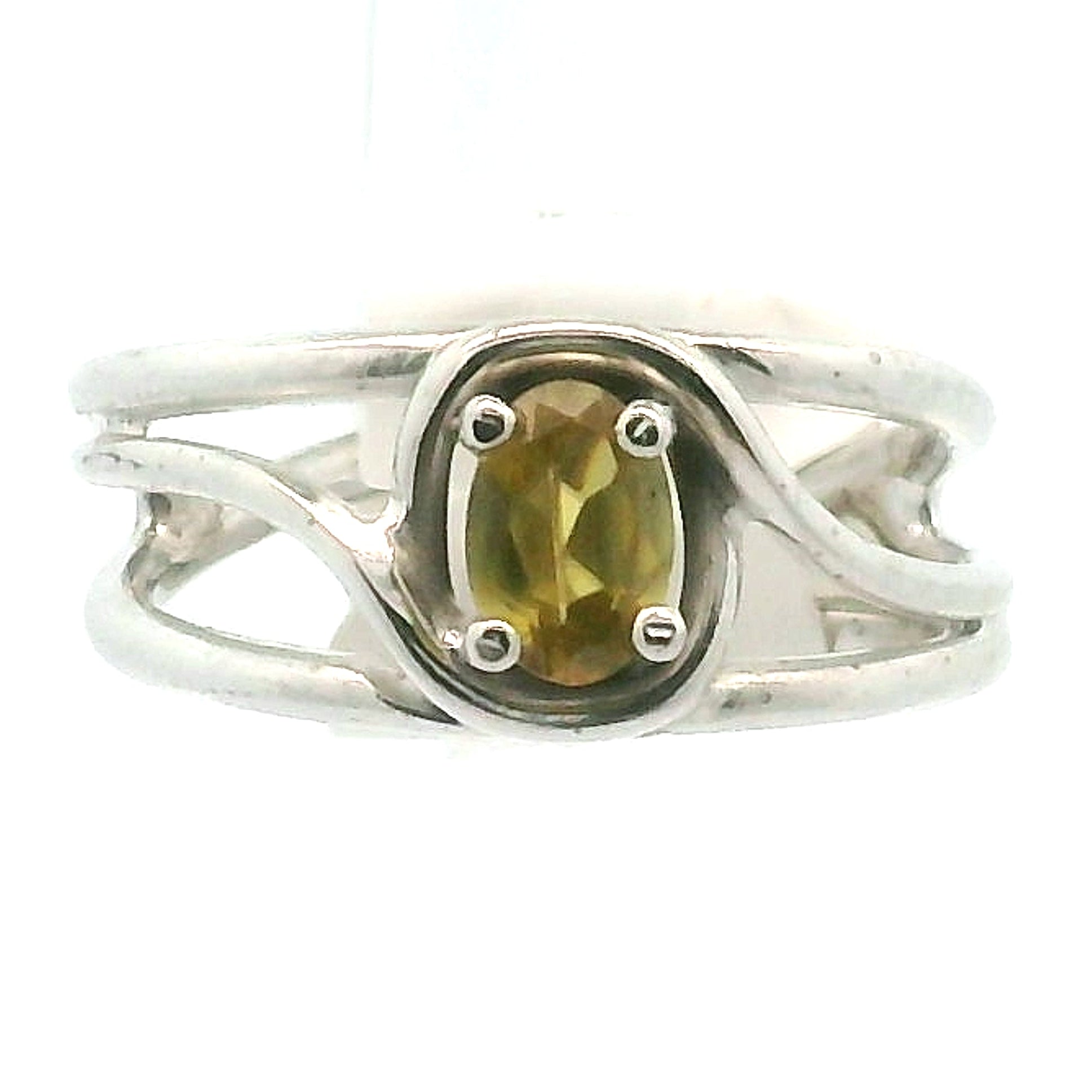 Sphene Midi Cuff Ring .925 Silver for Revitalizing your Life Force Energy and Accelerates Manifestations