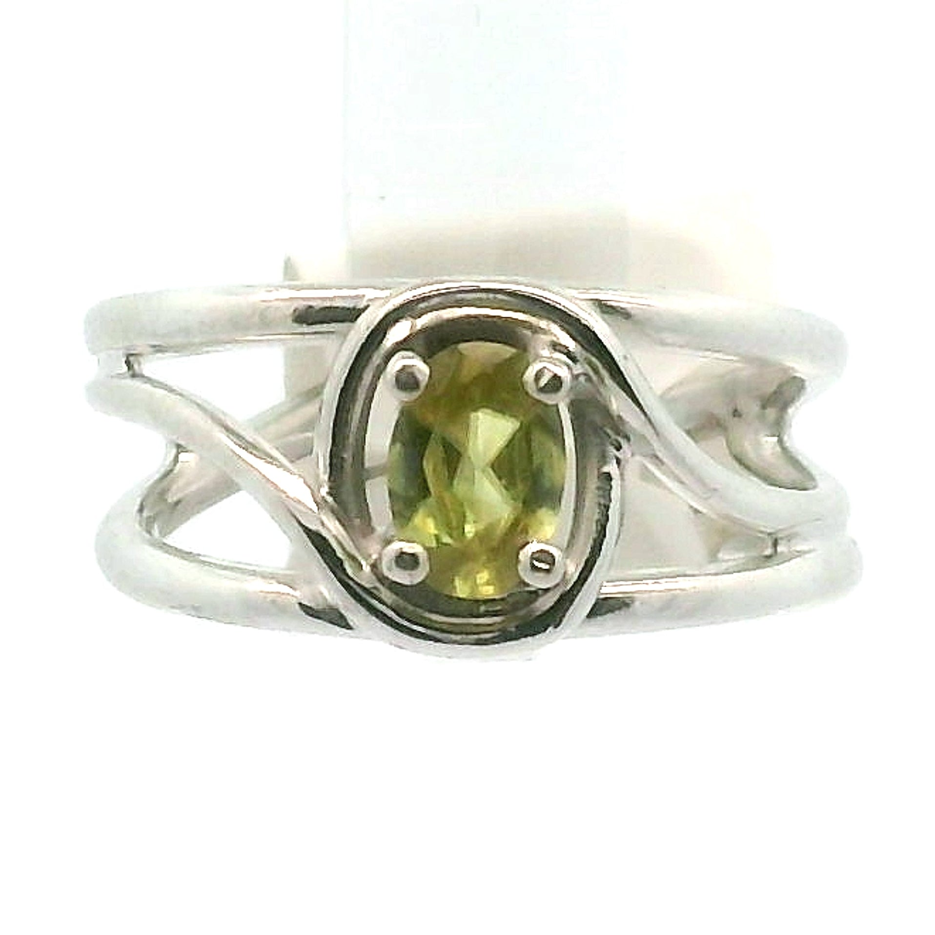 Sphene Midi Cuff Ring .925 Silver for Revitalizing your Life Force Energy and Accelerates Manifestations
