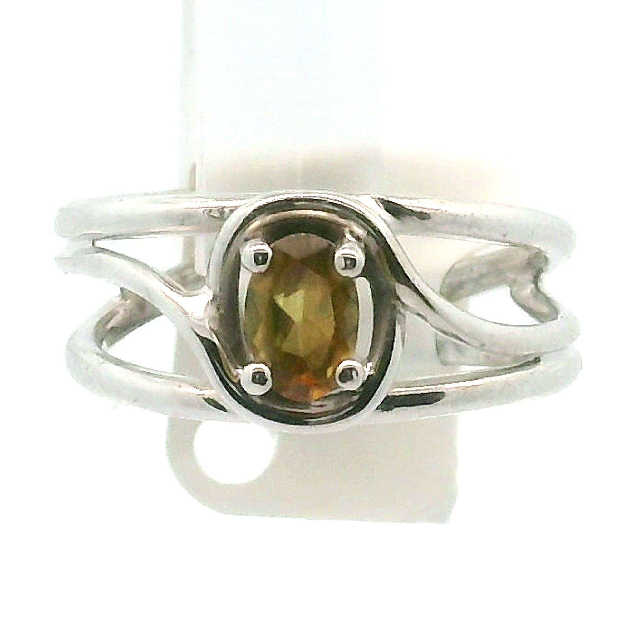 Sphene Midi Cuff Ring .925 Silver for Revitalizing your Life Force Energy and Accelerates Manifestations