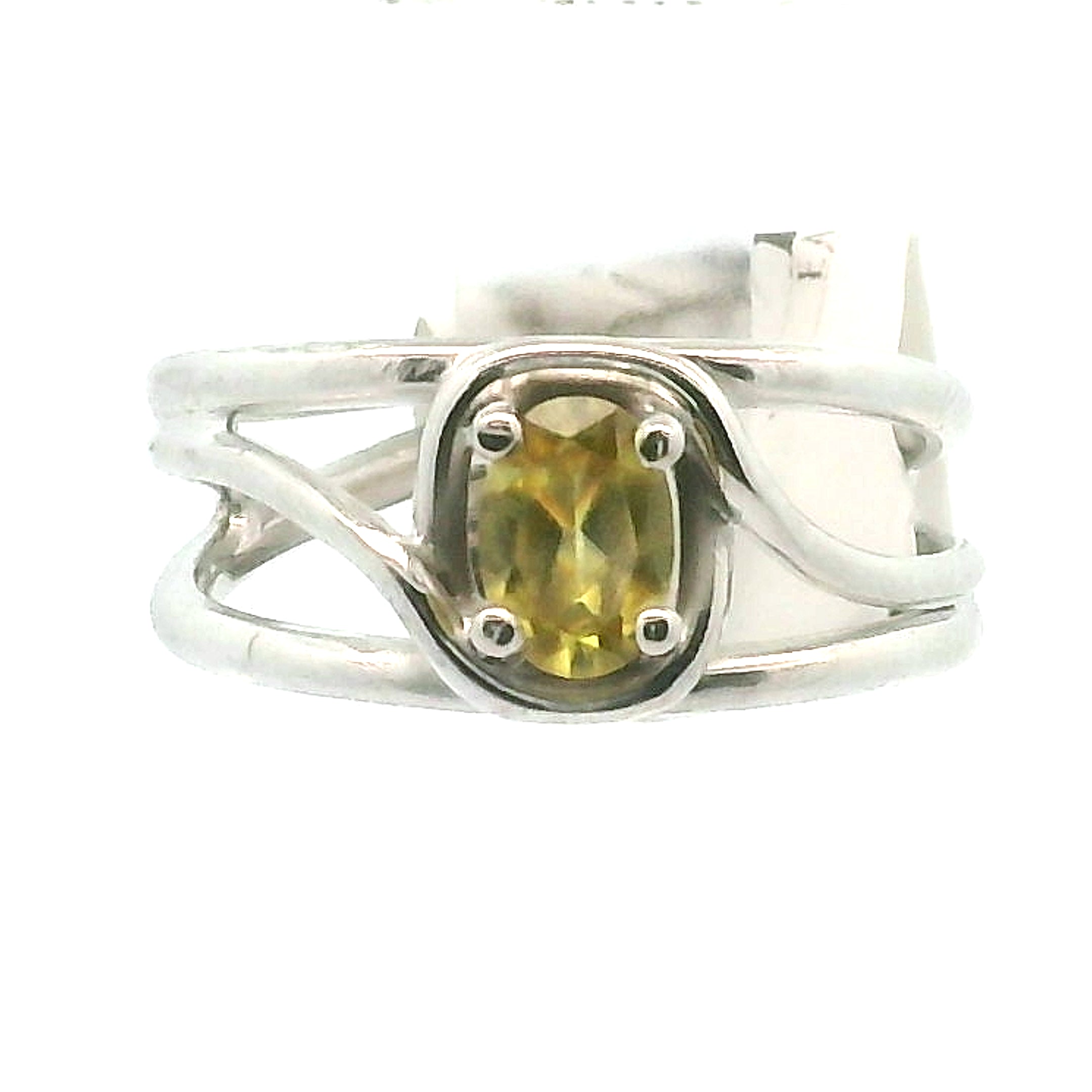 Sphene Midi Cuff Ring .925 Silver for Revitalizing your Life Force Energy and Accelerates Manifestations
