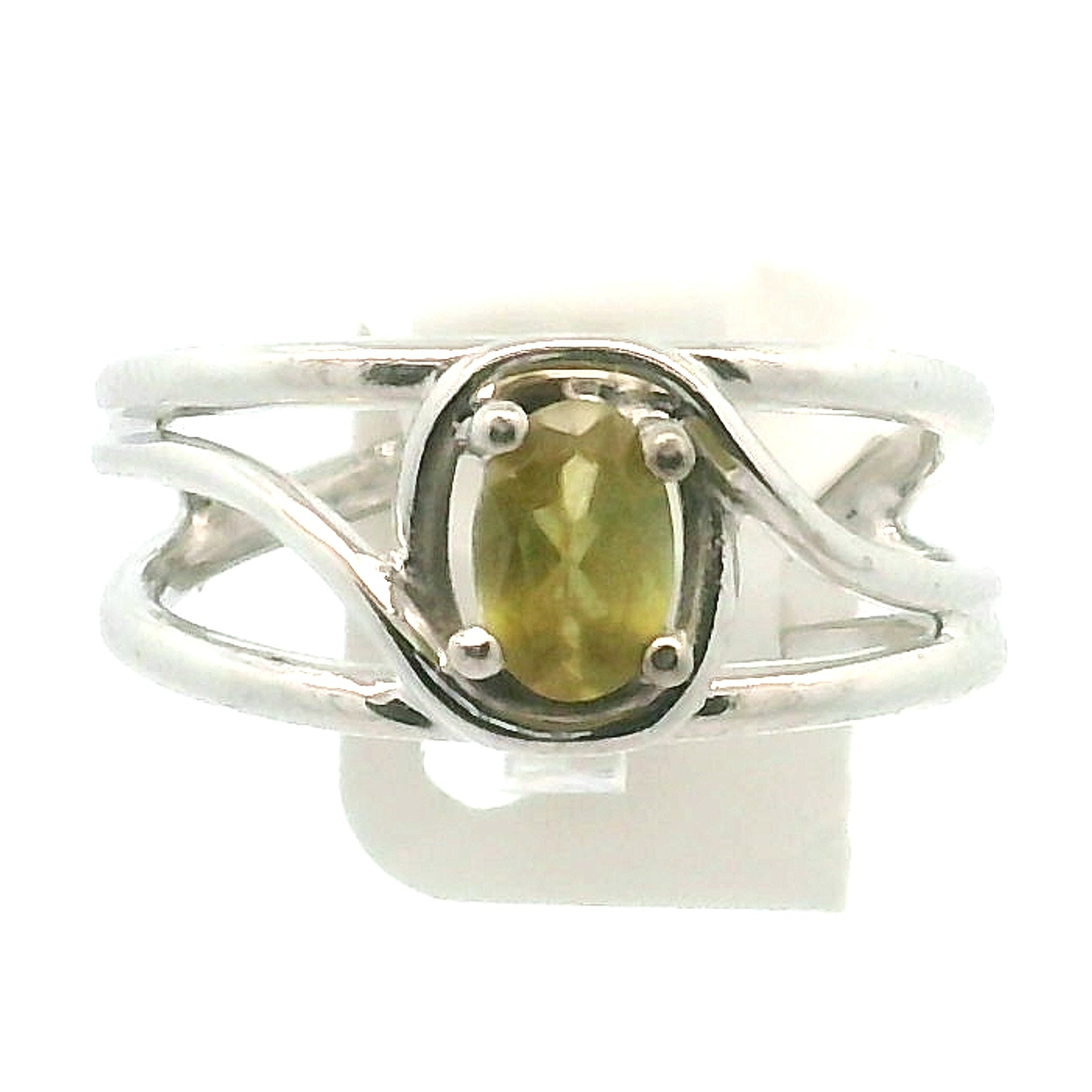 Sphene Midi Cuff Ring .925 Silver for Revitalizing your Life Force Energy and Accelerates Manifestations
