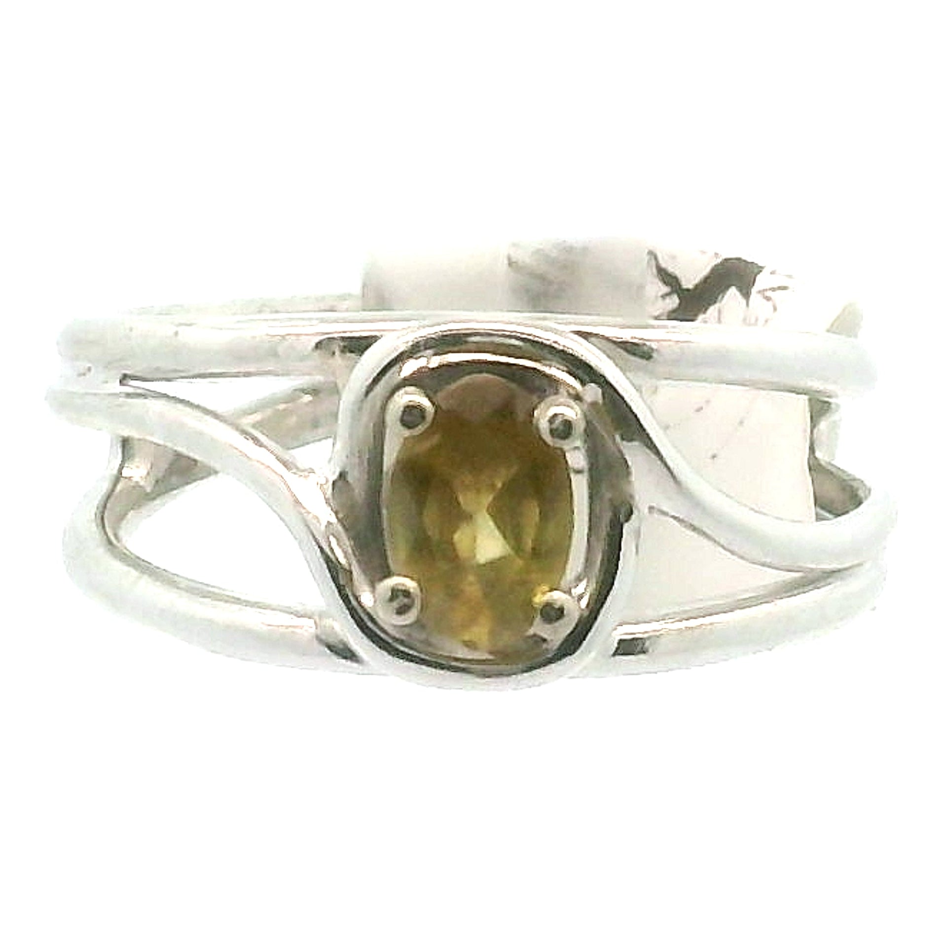 Sphene Midi Cuff Ring .925 Silver for Revitalizing your Life Force Energy and Accelerates Manifestations