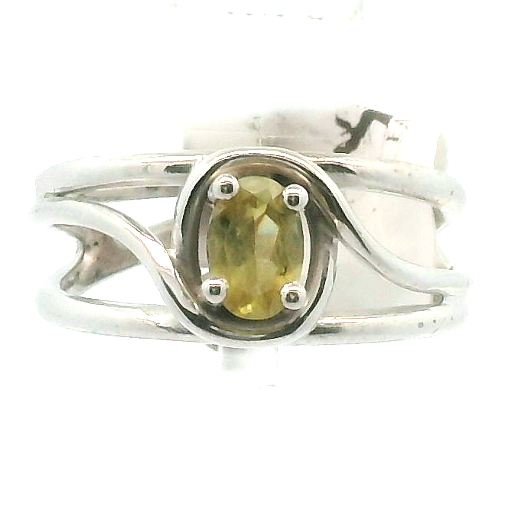 Sphene Midi Cuff Ring .925 Silver for Revitalizing your Life Force Energy and Accelerates Manifestations
