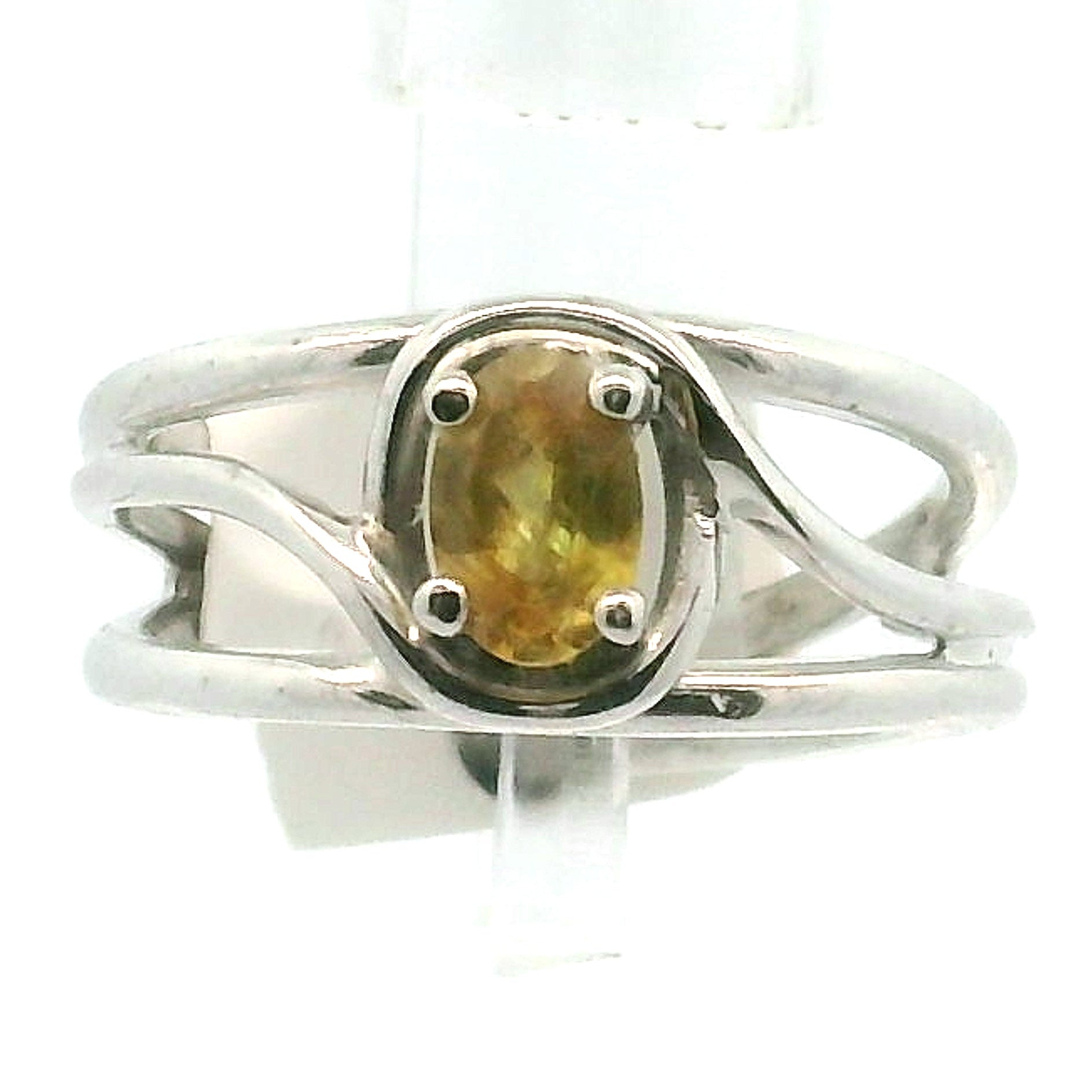 Sphene Midi Cuff Ring .925 Silver for Revitalizing your Life Force Energy and Accelerates Manifestations