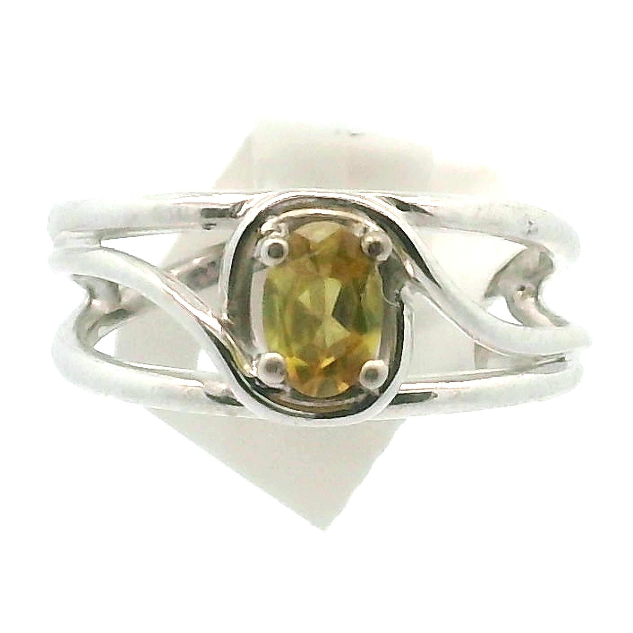 Sphene Midi Cuff Ring .925 Silver for Revitalizing your Life Force Energy and Accelerates Manifestations