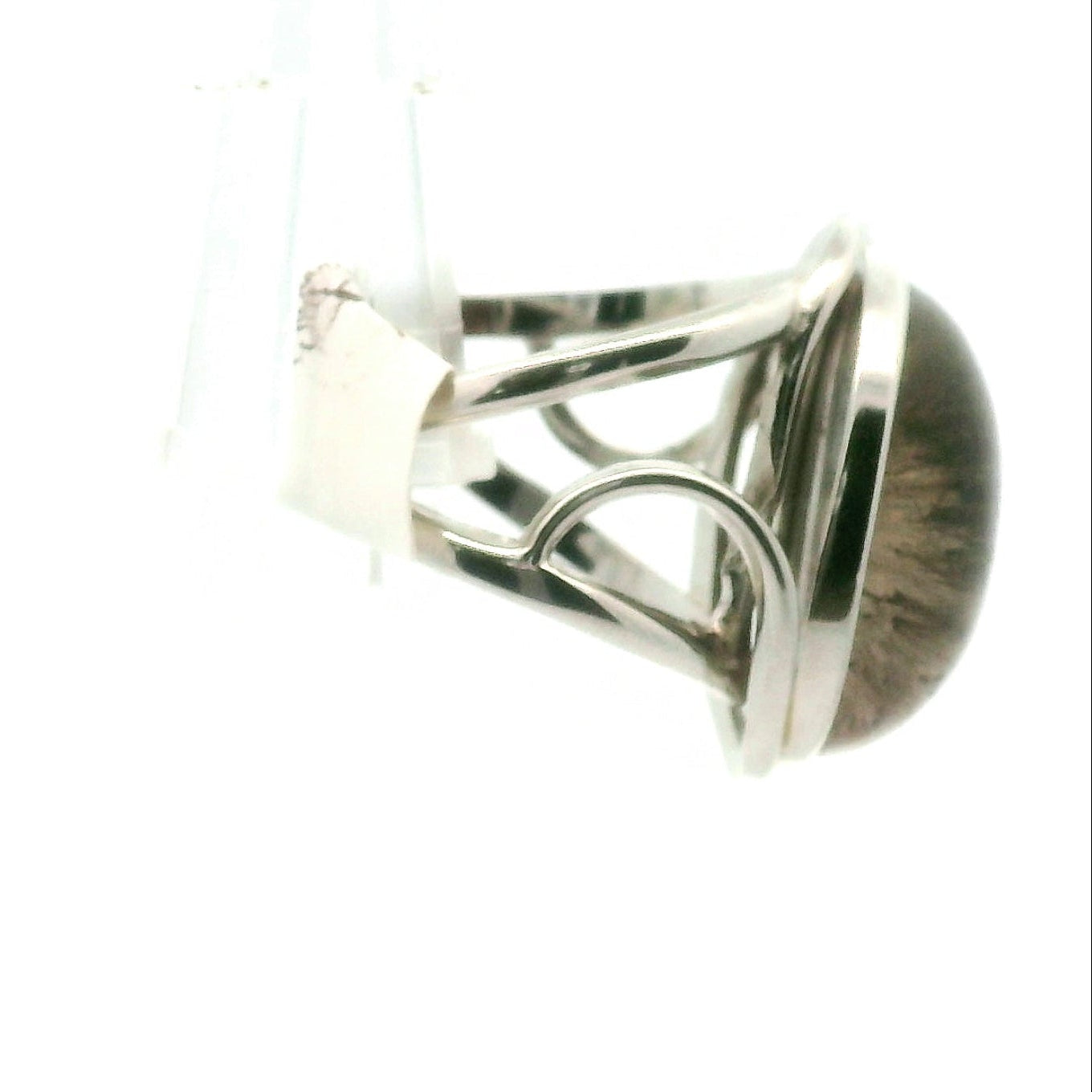 Smoky Quartz with Copper Rutile Cuff Ring .925 Silver for Energetic Cleansing, Accelerated Manifestations and Protection