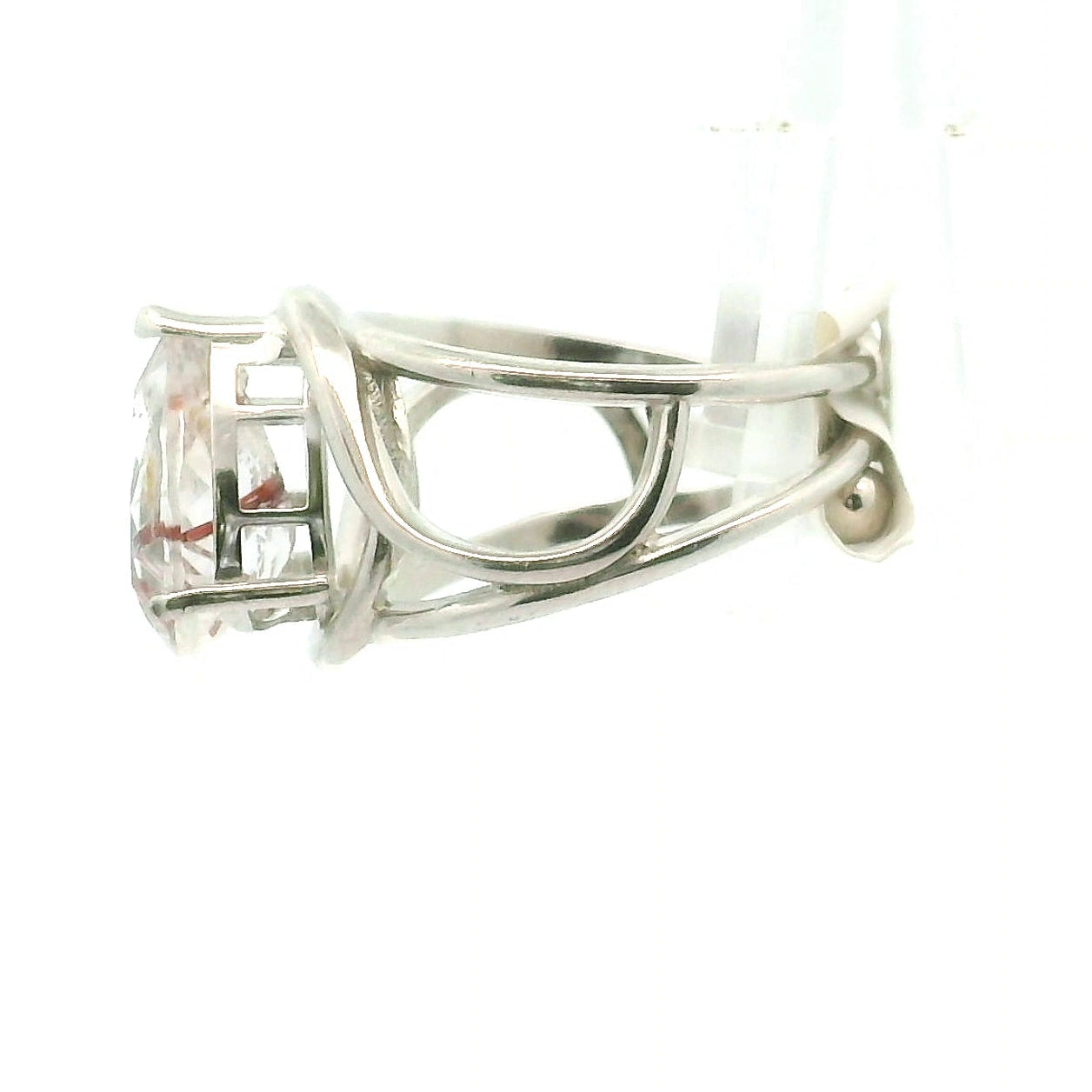 Red Rutile Cuff Ring 925 Silver for Manifestation, Life Force Energy and Renewal