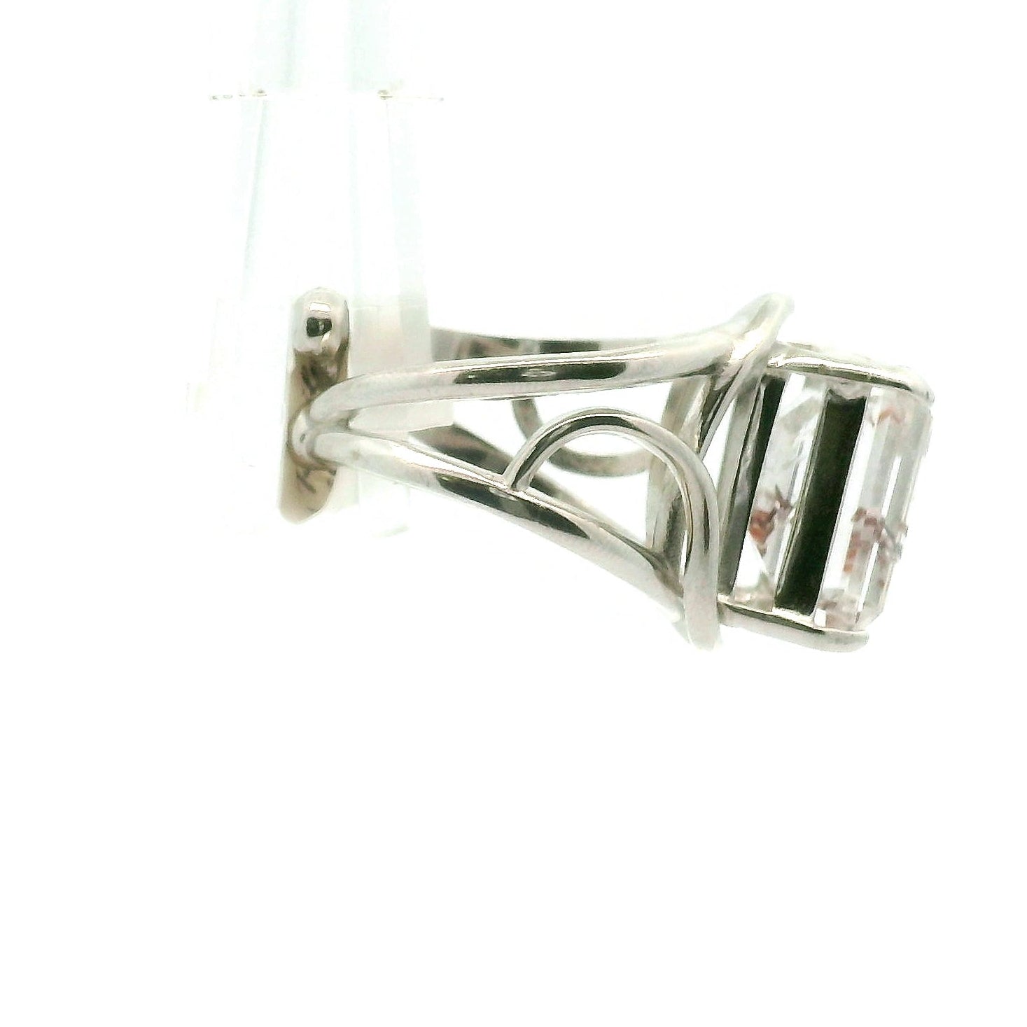 Red Rutile in Quartz Cuff Ring 925 Silver for Manifestation, Life Force Energy and Renewal