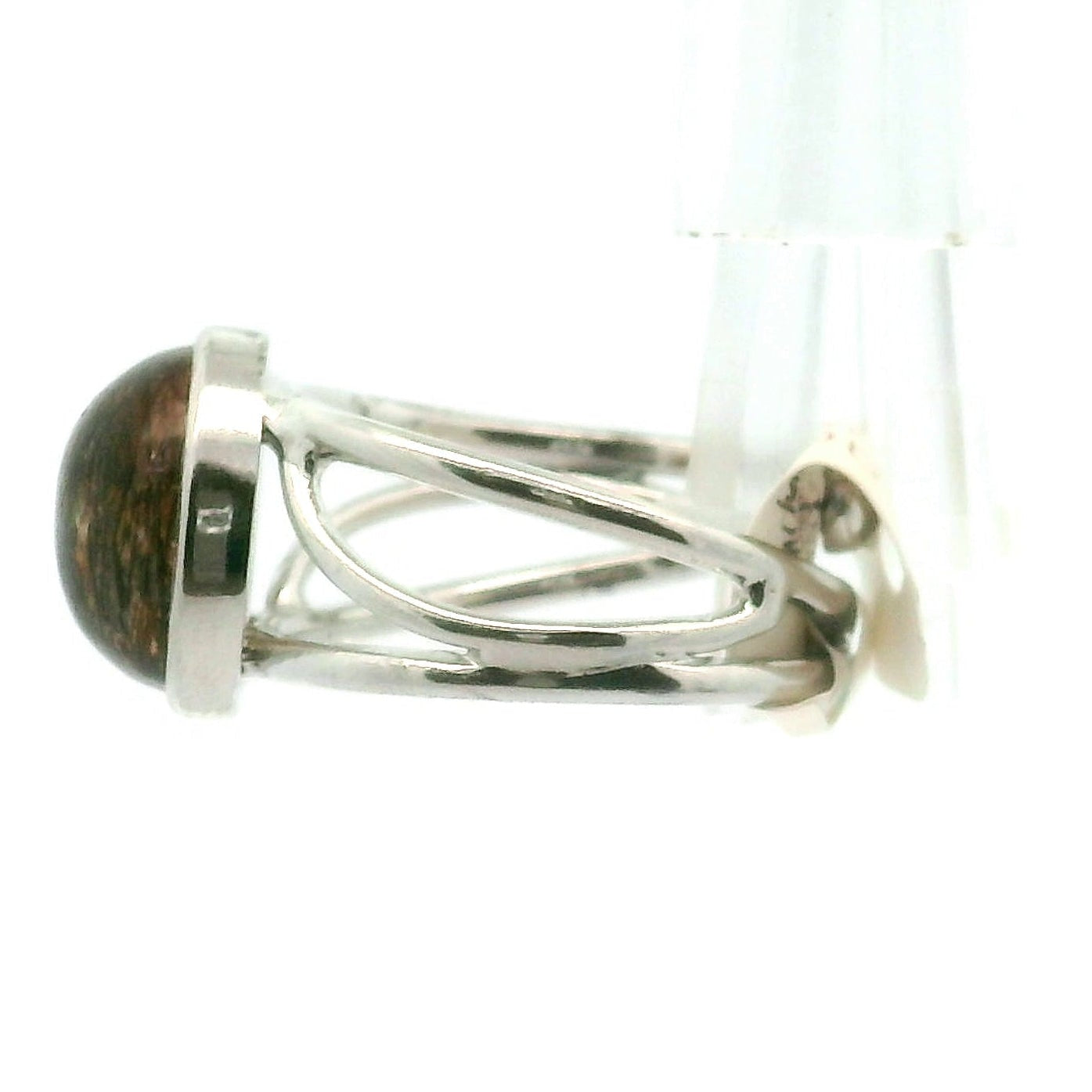 Smoky Quartz with Copper Rutile Cuff Ring .925 Silver for Energetic Cleansing, Accelerated Manifestations and Protection