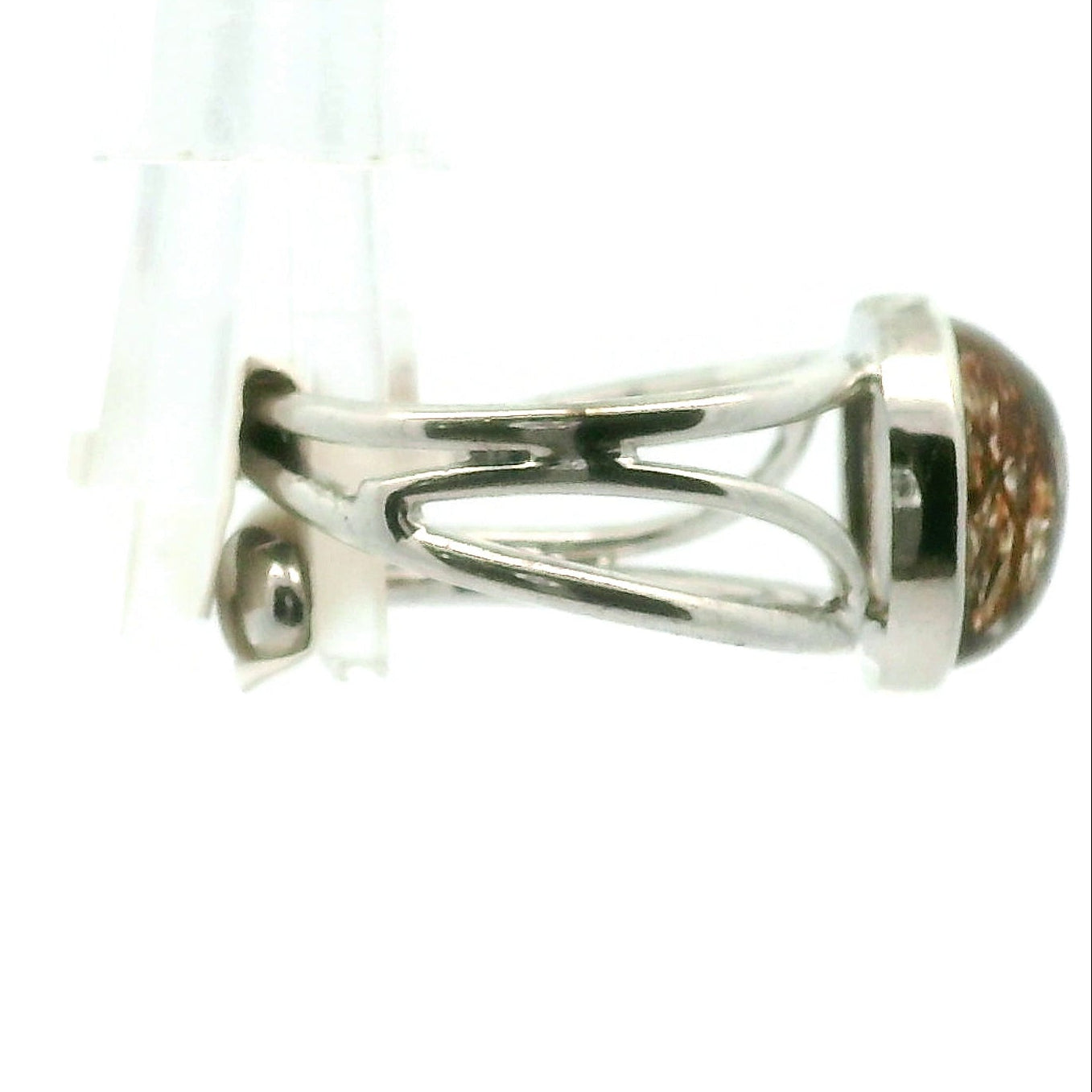 Smoky Quartz with Copper Rutile Cuff Ring .925 Silver for Energetic Cleansing, Accelerated Manifestations and Protection