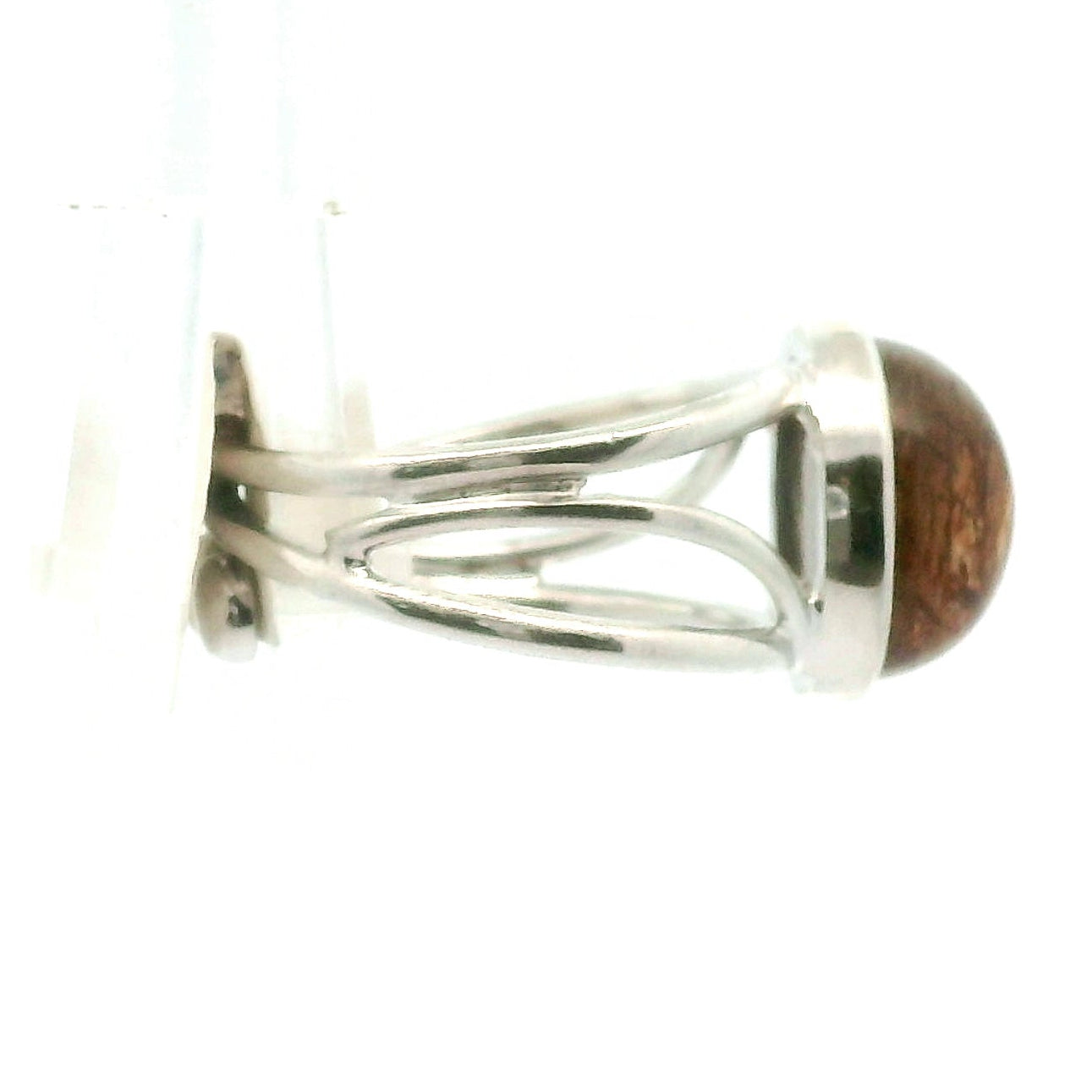 Smoky Quartz with Copper Rutile Cuff Ring .925 Silver for Energetic Cleansing, Accelerated Manifestations and Protection