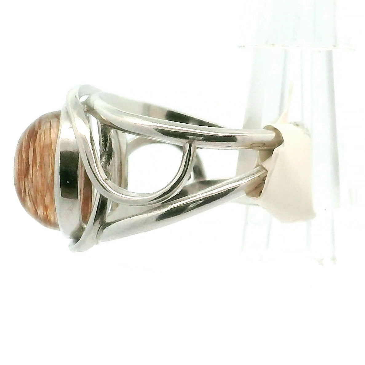 Copper Rutile Adjustable Finger Cuff Ring .925 Silver for Accelerating Intentions and Manifesting