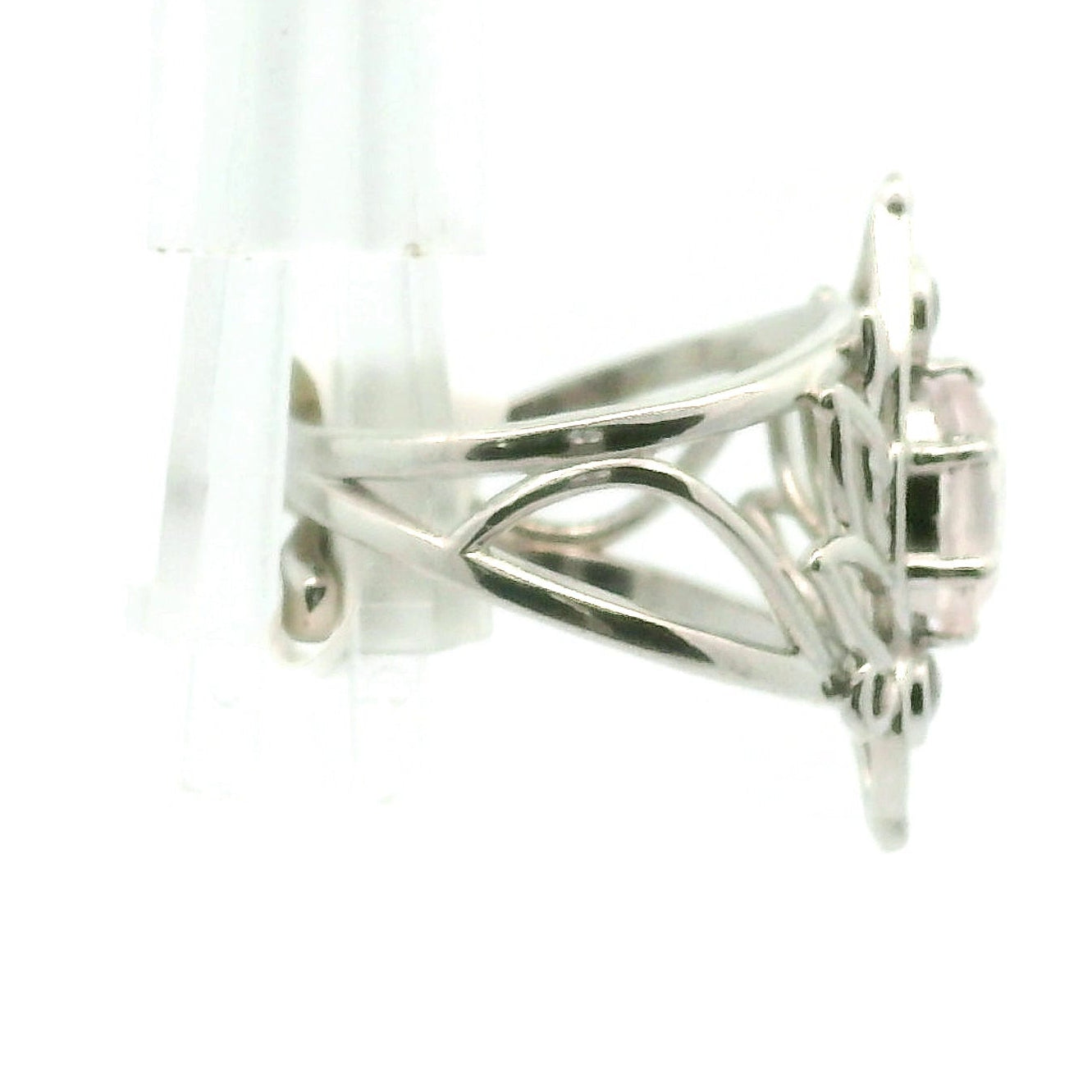 Preorder Rose Quartz Lotus  Cuff Ring .925 Silver for Compassion, Love and Healing