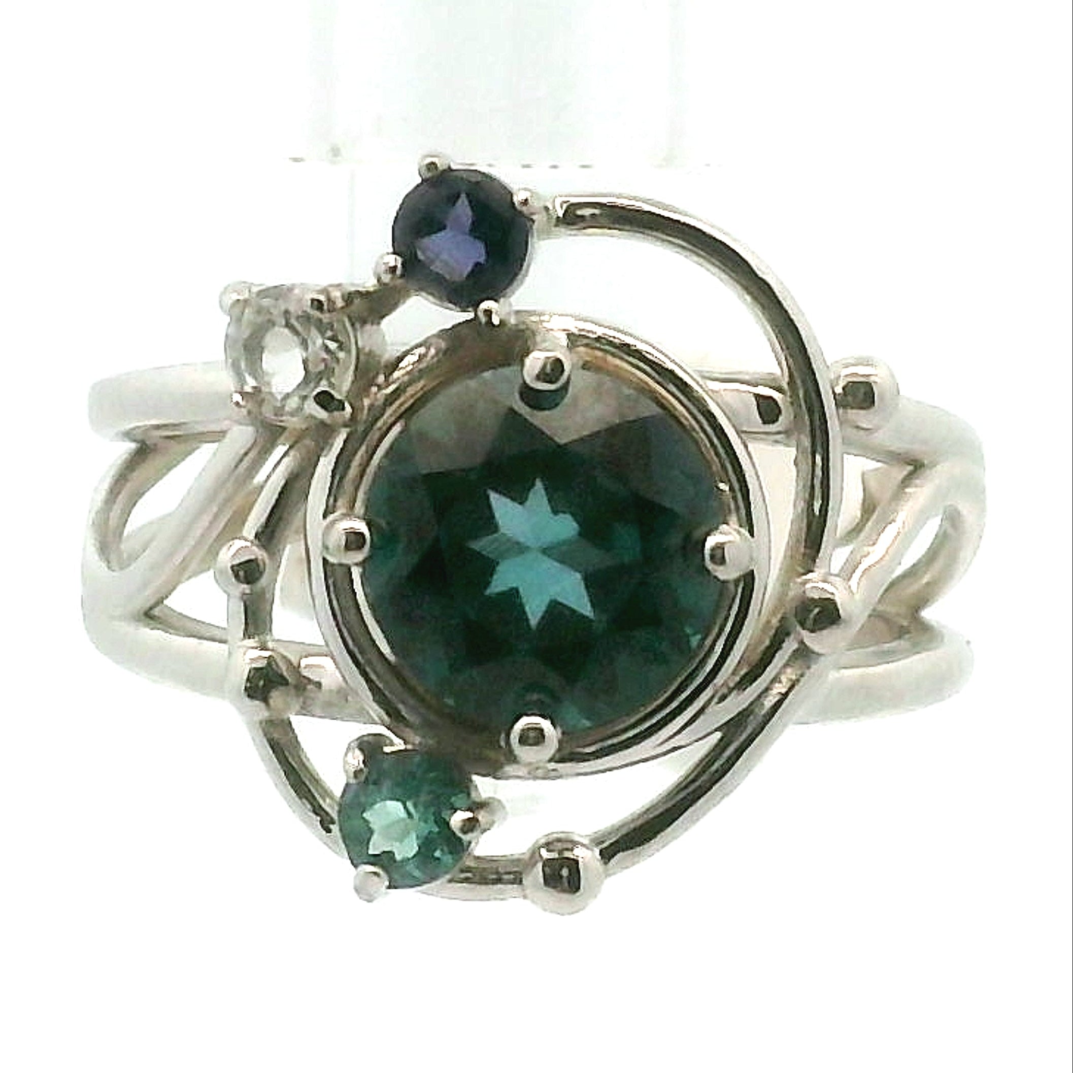 Preorder Alexandrite & Iolite Eclipse Cuff Ring .925 Silver For Intuitive Downloads and Encouragement