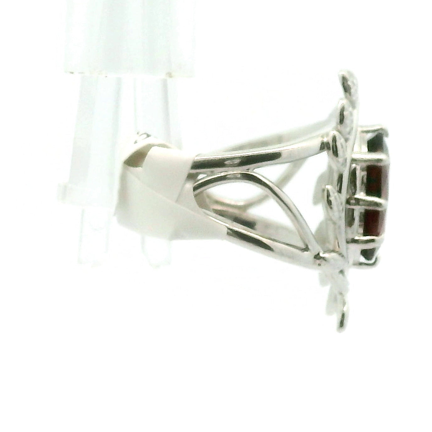Garnet Wreath Cuff Ring .925 Silver for Strength and Universal Connection