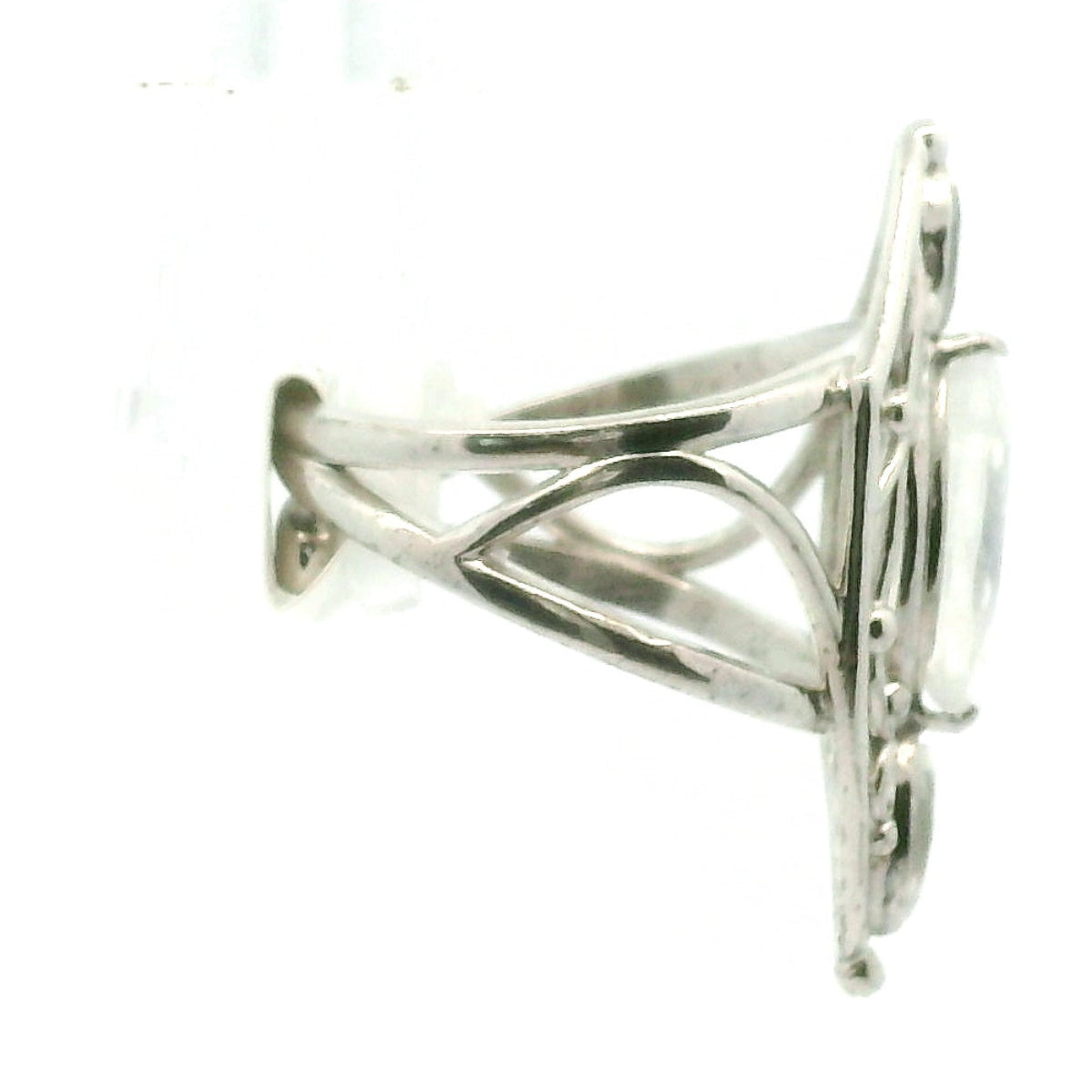 Preorder Moonstone Shield Cuff Ring .925 Silver for New Beginnings and Divine Feminine Energy