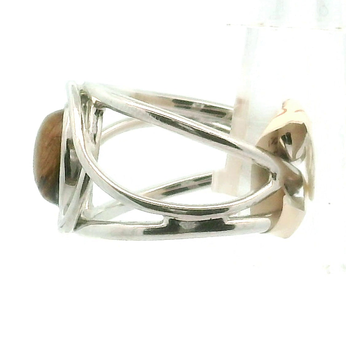 Copper Rutile Midi Cuff Ring .925 Silver for Accelerating Intentions and Manifesting