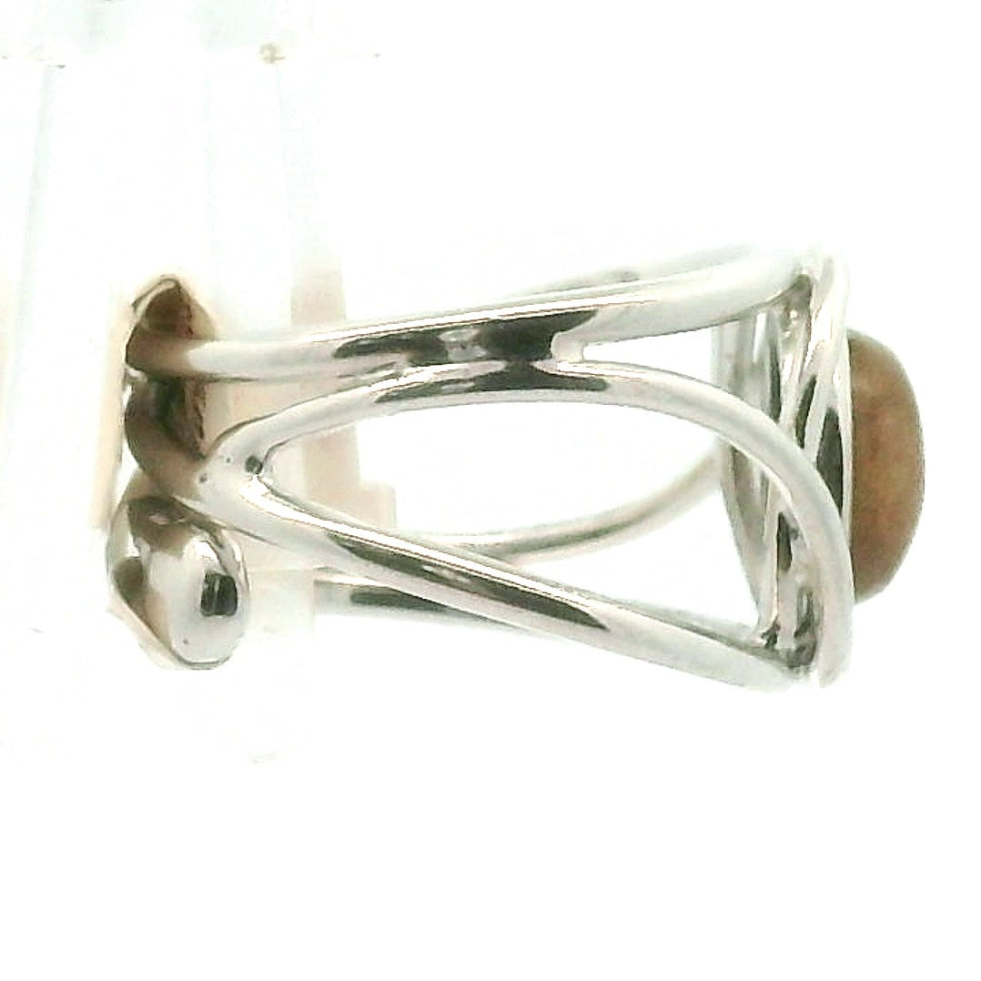 Copper Rutile Midi Cuff Ring .925 Silver for Accelerating Intentions and Manifesting