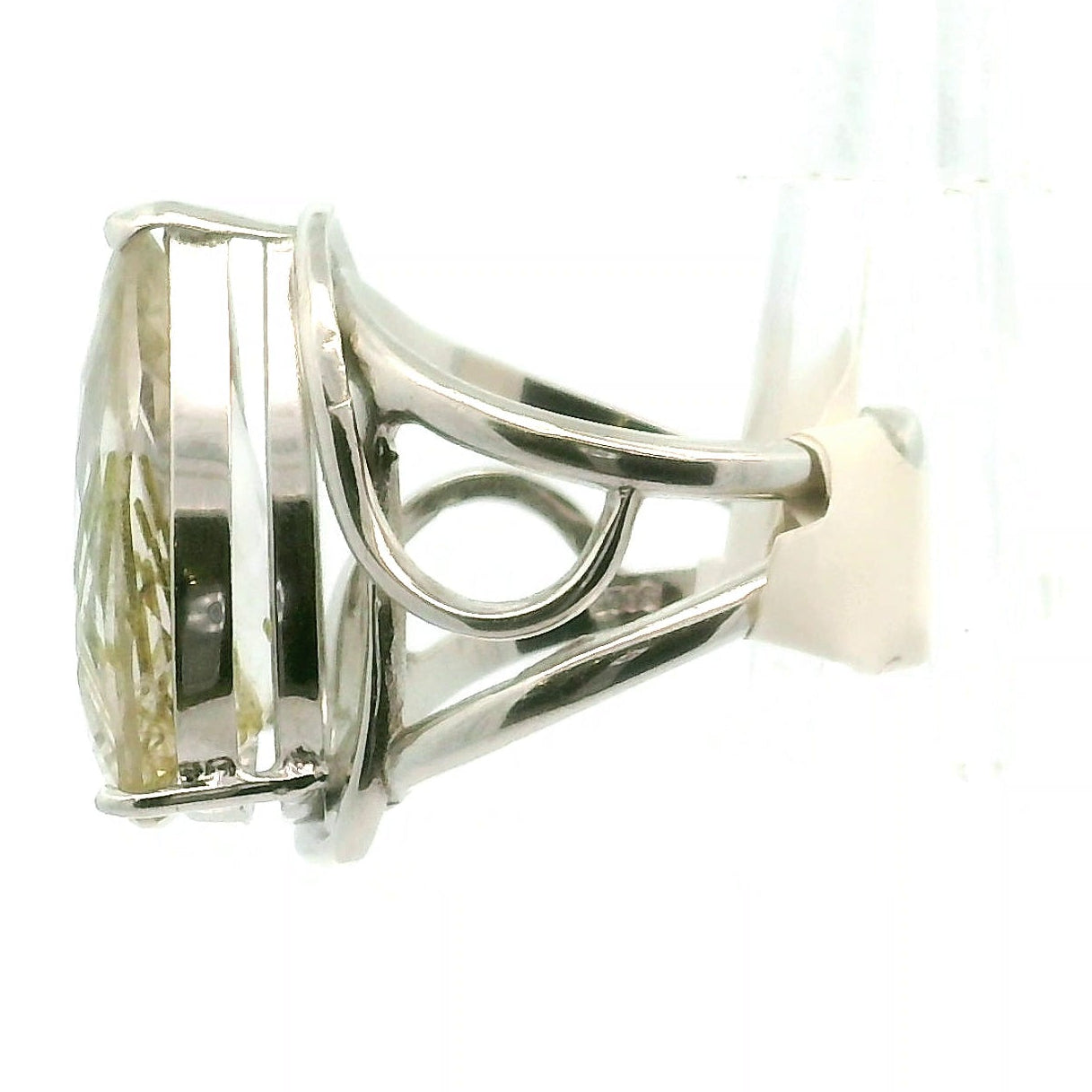 Gold Rutile Cuff Ring .925 Silver for Amplification and Protection