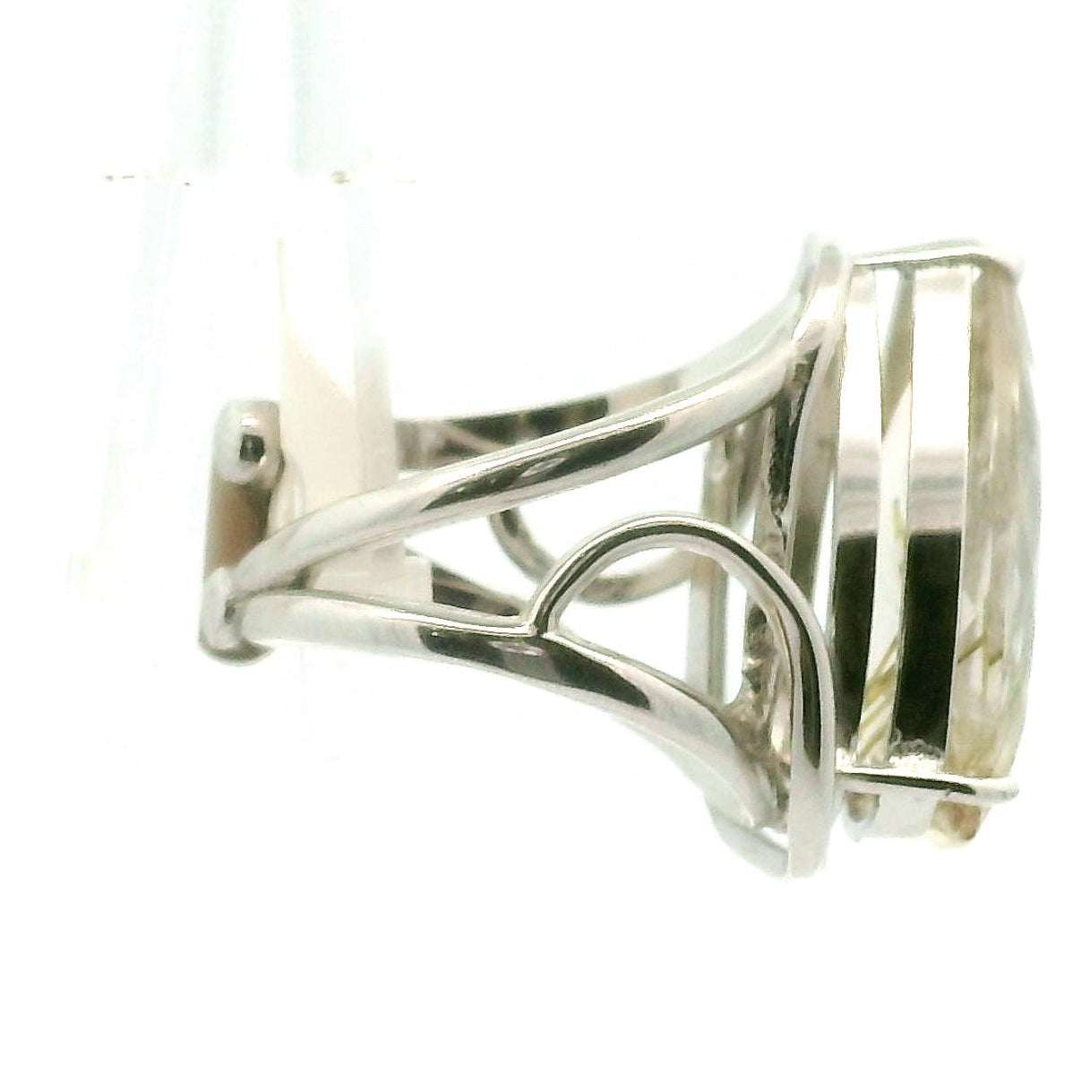 Gold Rutile Cuff Ring .925 Silver for Amplification and Protection