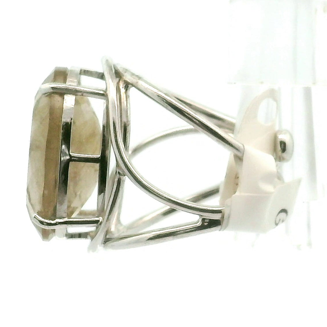 Gold Rutile Cuff Ring .925 Silver for Insight, Meditation & Shamanic Journey