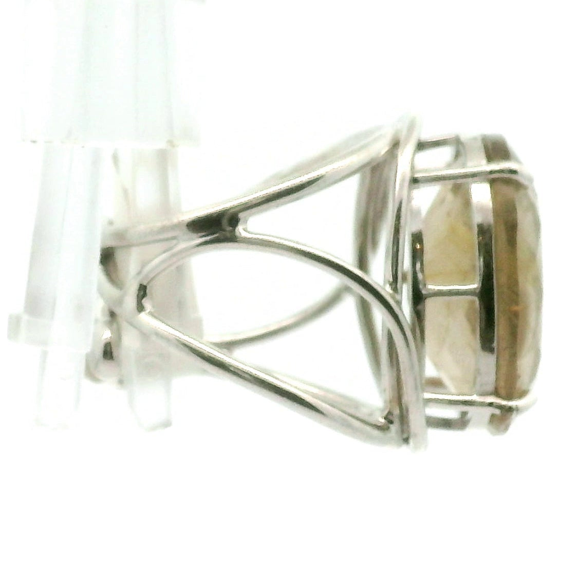 Gold Rutile Cuff Ring .925 Silver for Insight, Meditation & Shamanic Journey