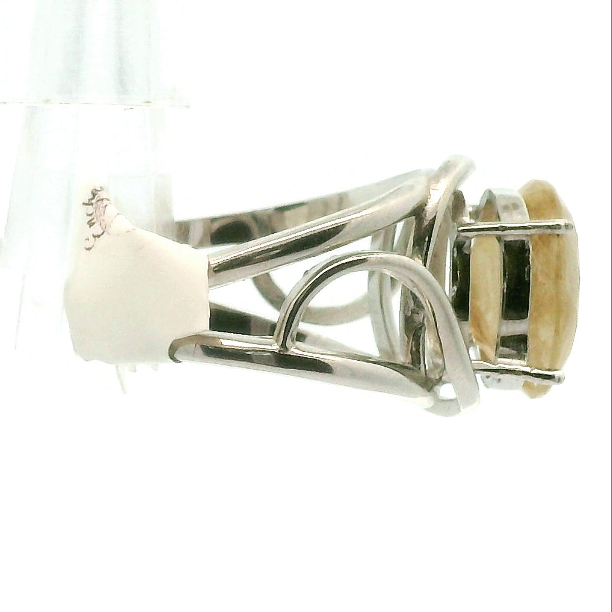 Gold Rutile Cuff Ring .925 Silver for Insight, Meditation & Shamanic Journey