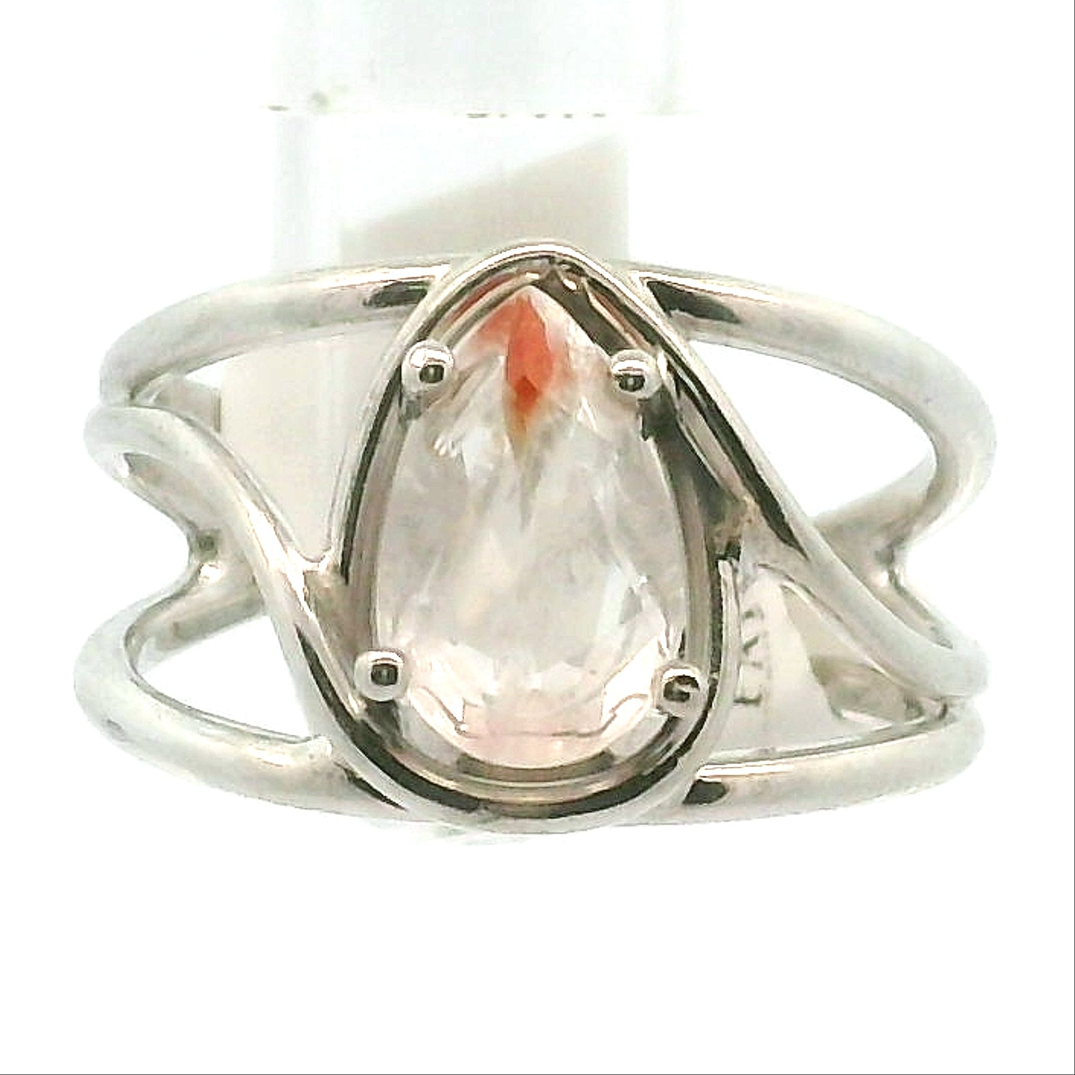 Koi Quartz Midi Cuff Ring .925 Sterling Silver for Spiritual Transformation