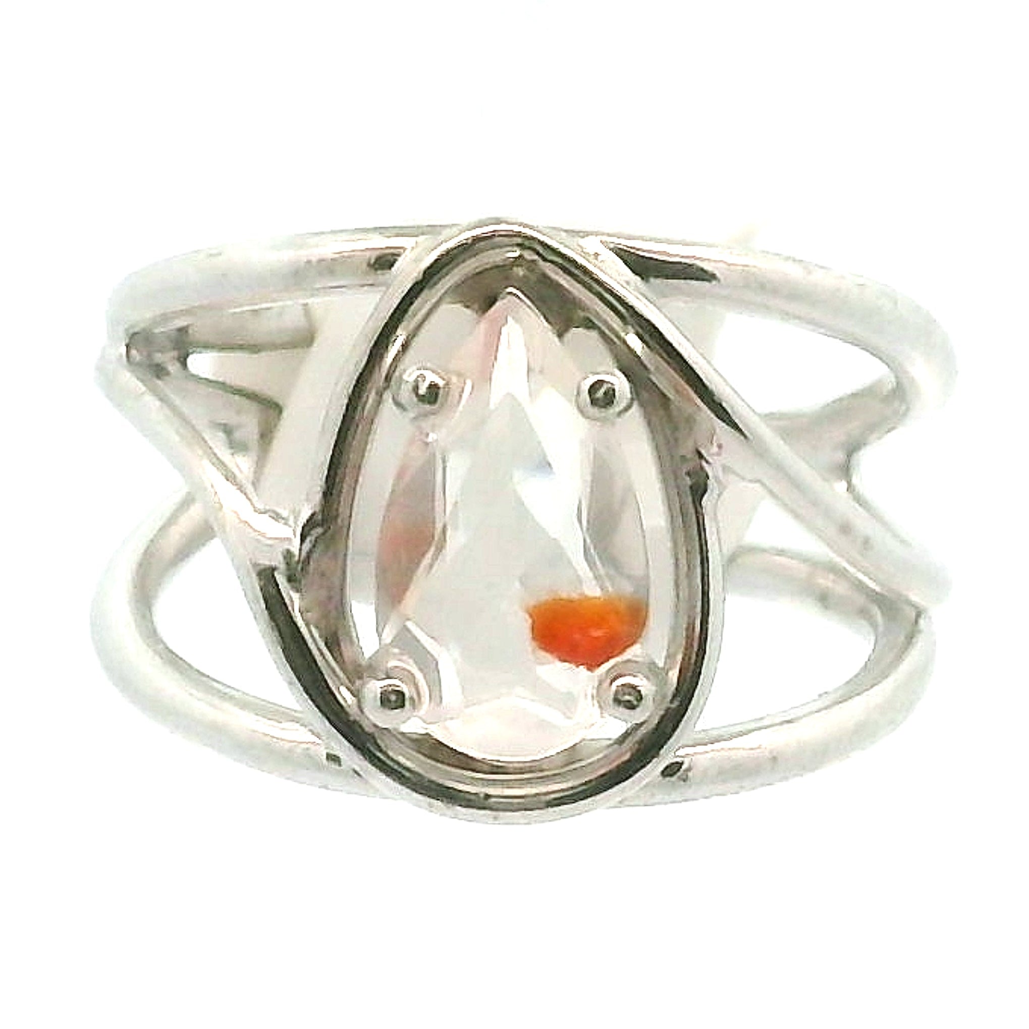 Koi Quartz Midi Cuff Ring .925 Sterling Silver for Spiritual Transformation