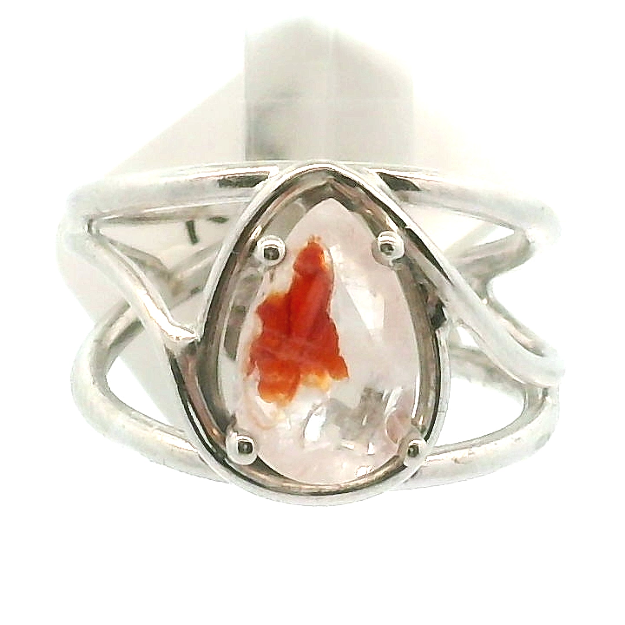 Koi Quartz Midi Cuff Ring .925 Sterling Silver for Spiritual Transformation