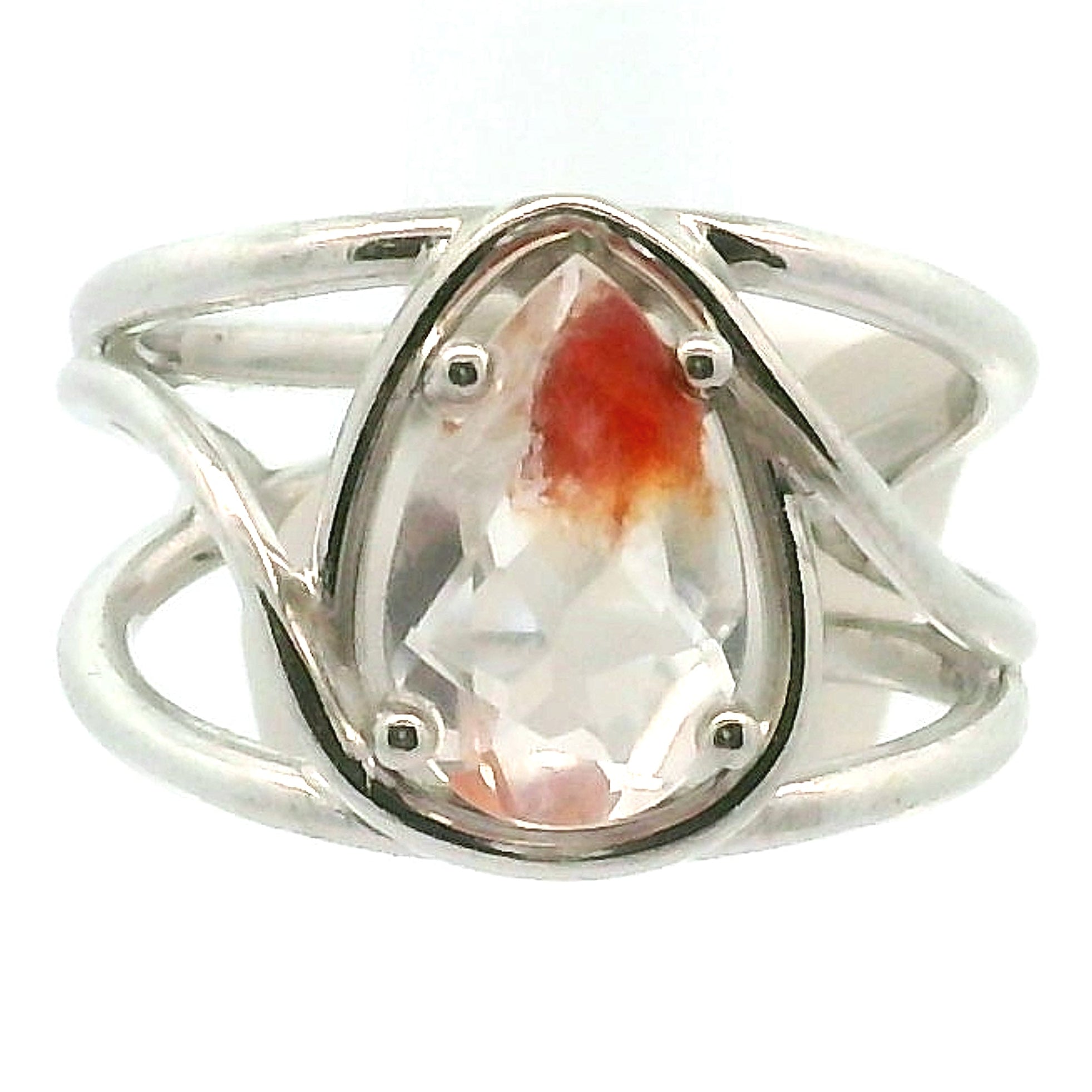 Koi Quartz Midi Cuff Ring .925 Sterling Silver for Spiritual Transformation