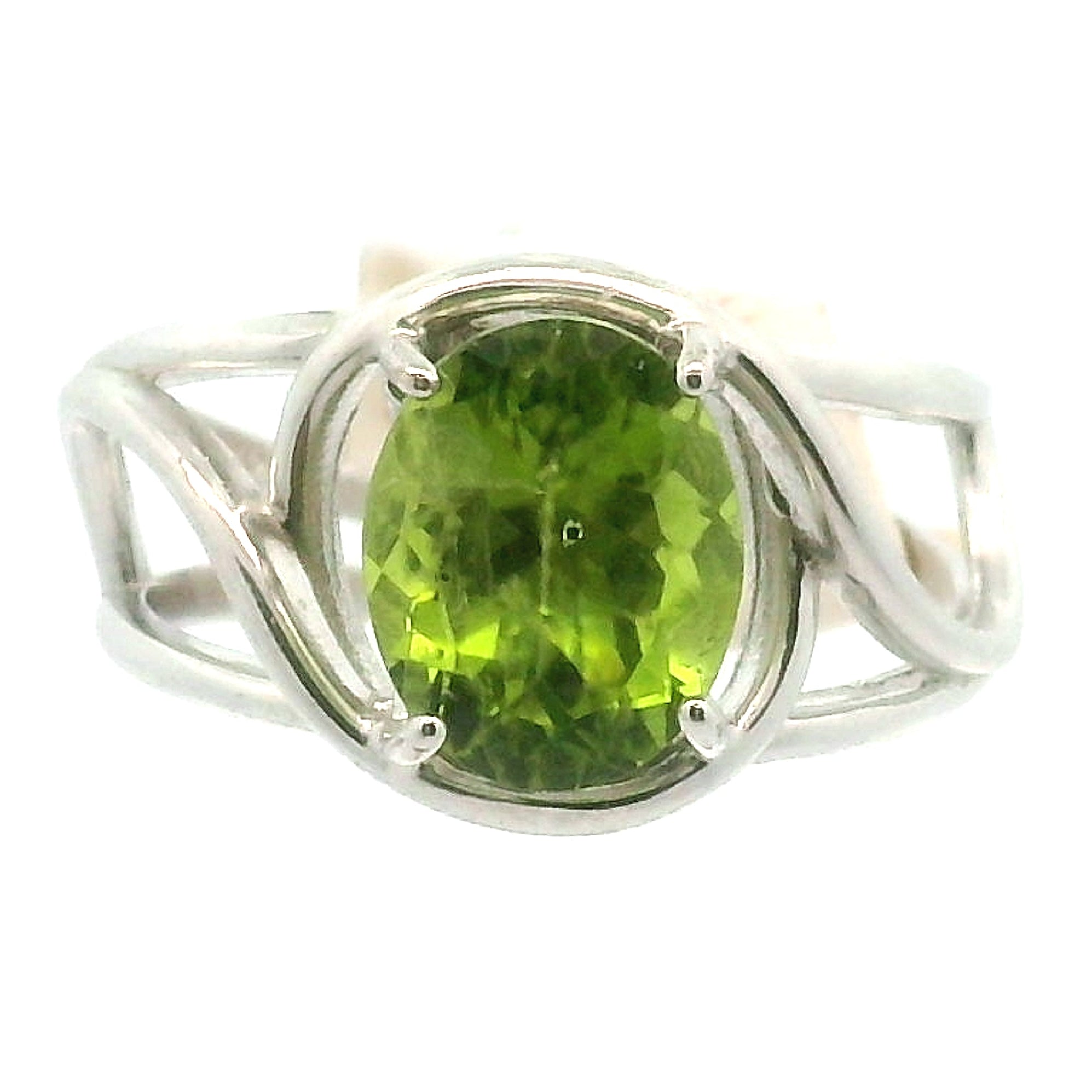 Arizona Peridot Cuff Ring .925 Silver for Power, Prosperity and Protection