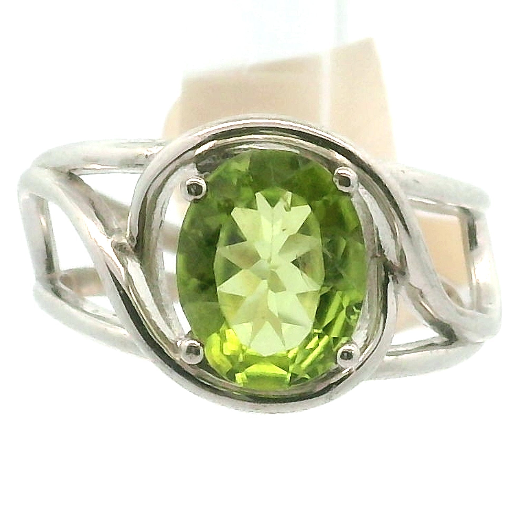 Arizona Peridot Cuff Ring .925 Silver for Power, Prosperity and Protection