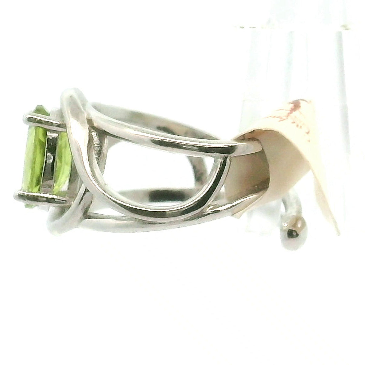 Peridot Finger Cuff Adjustable Ring .925 Silver for Prosperity, Success and Protection