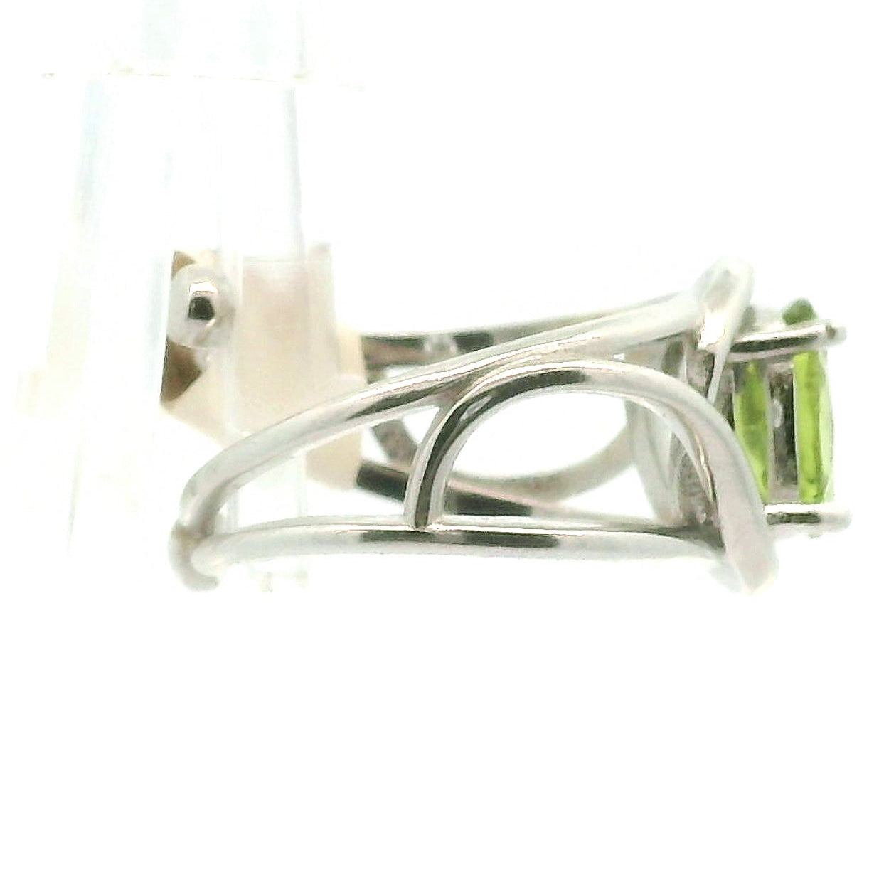 Peridot Finger Cuff Adjustable Ring .925 Silver for Prosperity, Success and Protection