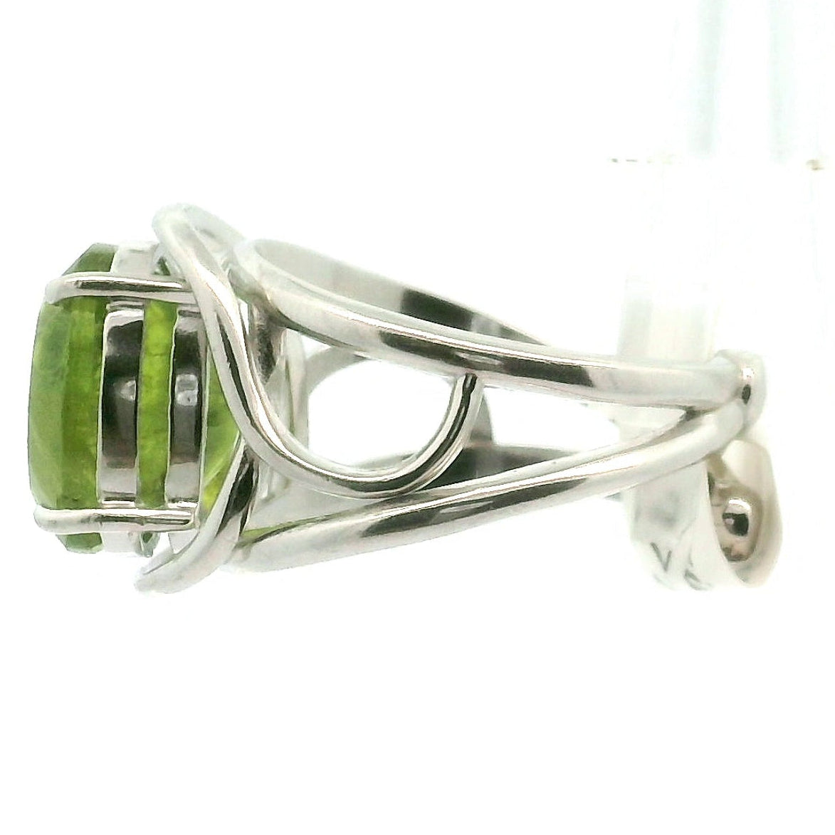 Peridot Cuff Ring .925 Silver for Health and Strength
