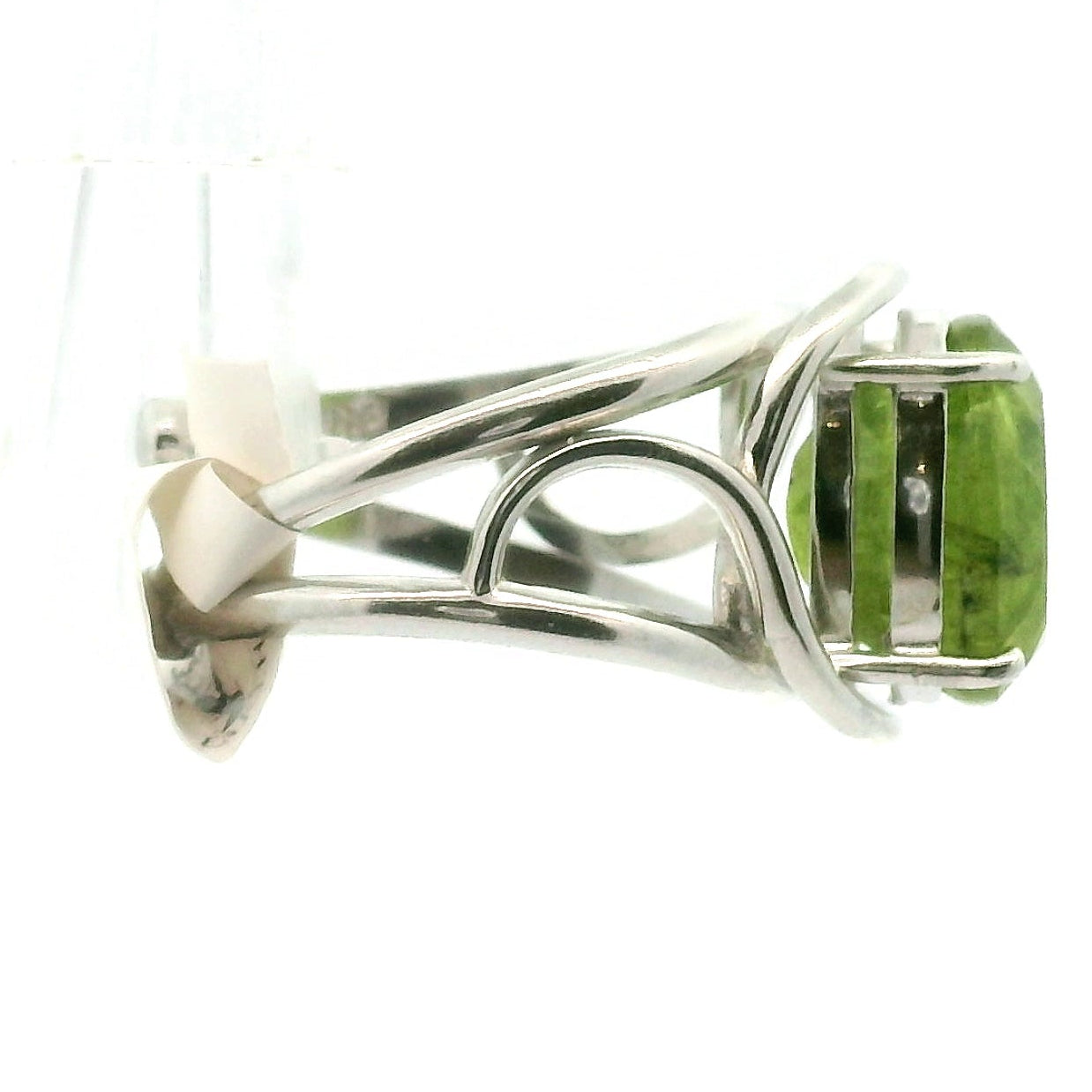 Peridot Cuff Ring .925 Silver for Health and Strength