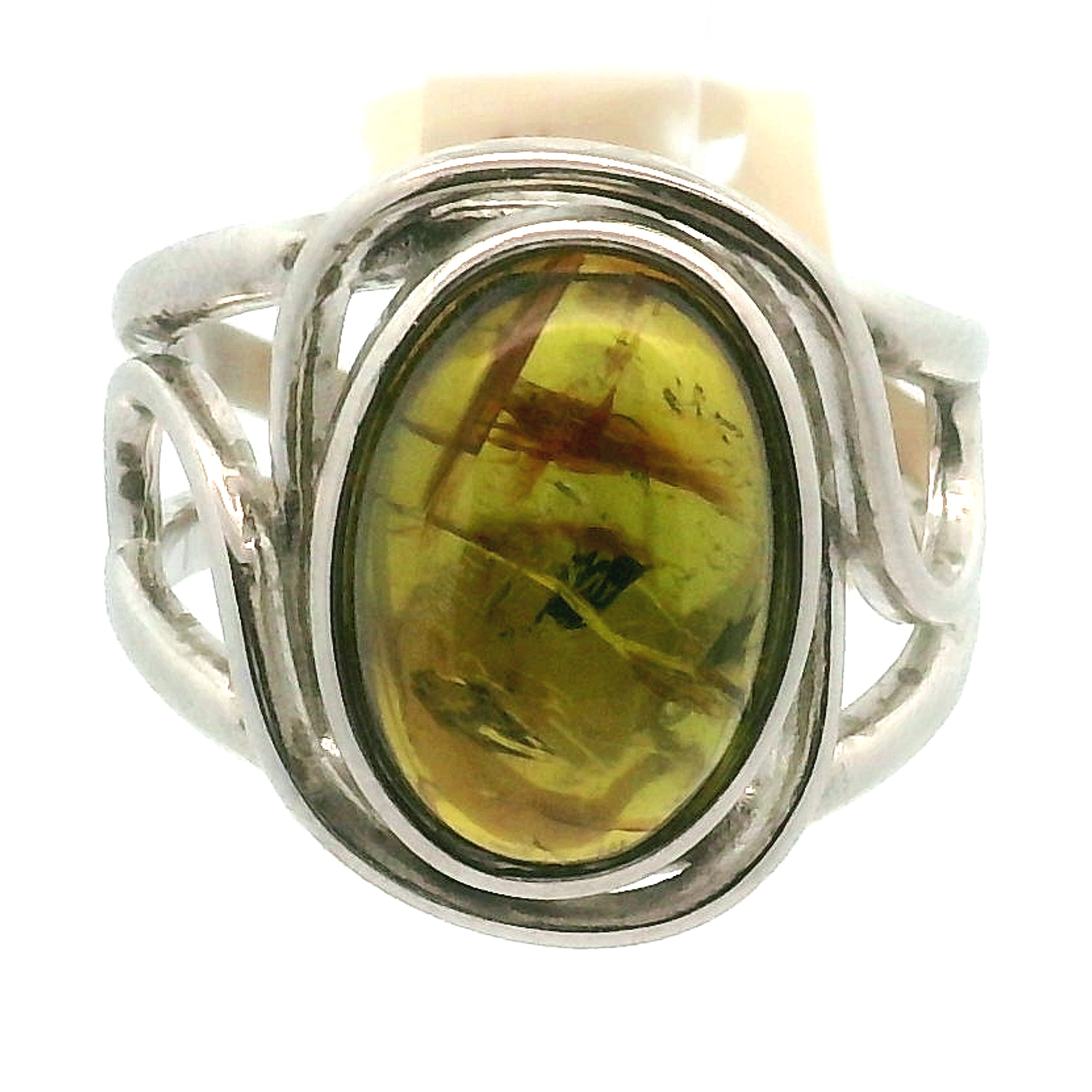 Green Tourmaline Finger Cuff Adjustable Ring .925 Silver for Heart Healing and Positive Energy
