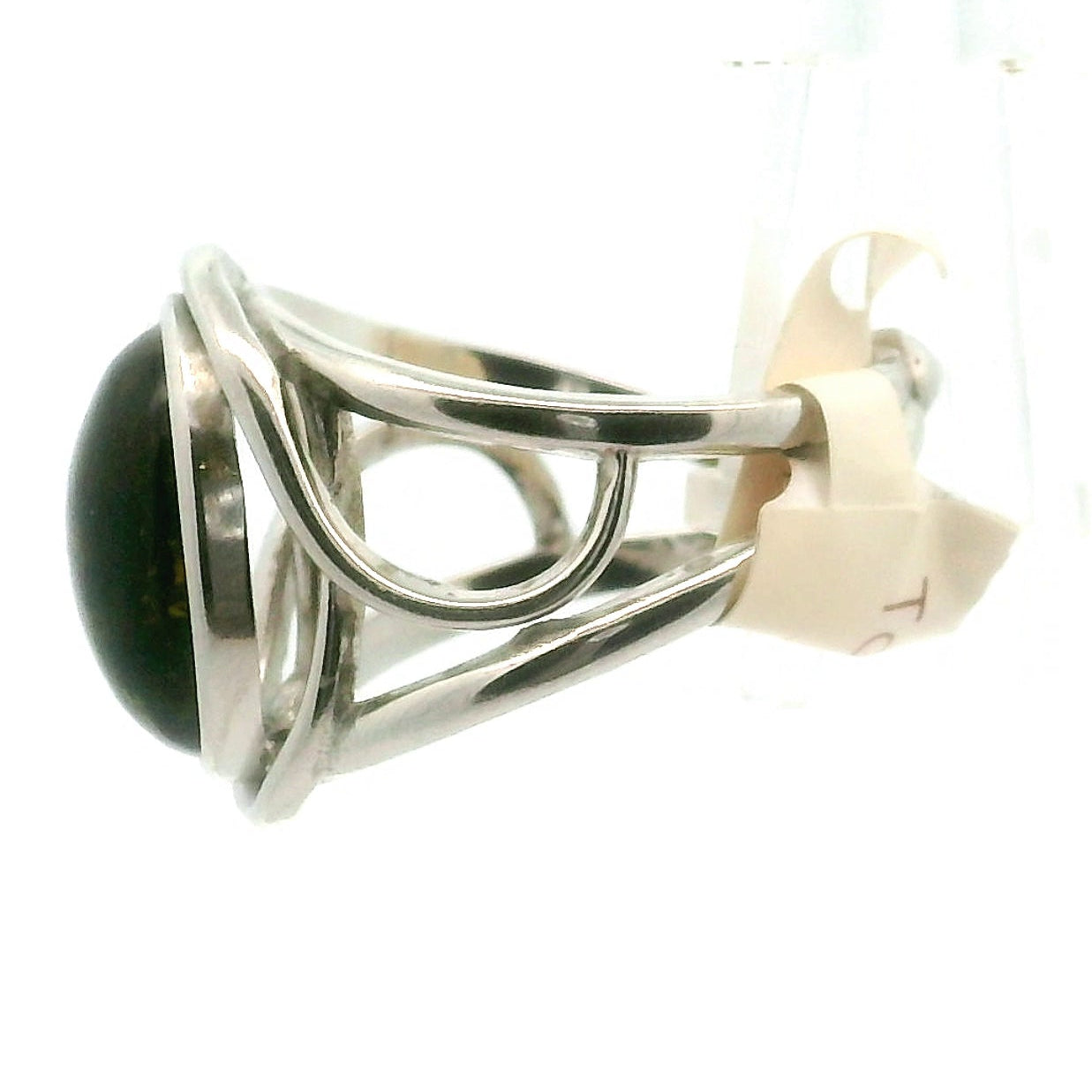Green Tourmaline Finger Cuff Adjustable Ring .925 Silver for Heart Healing and Positive Energy