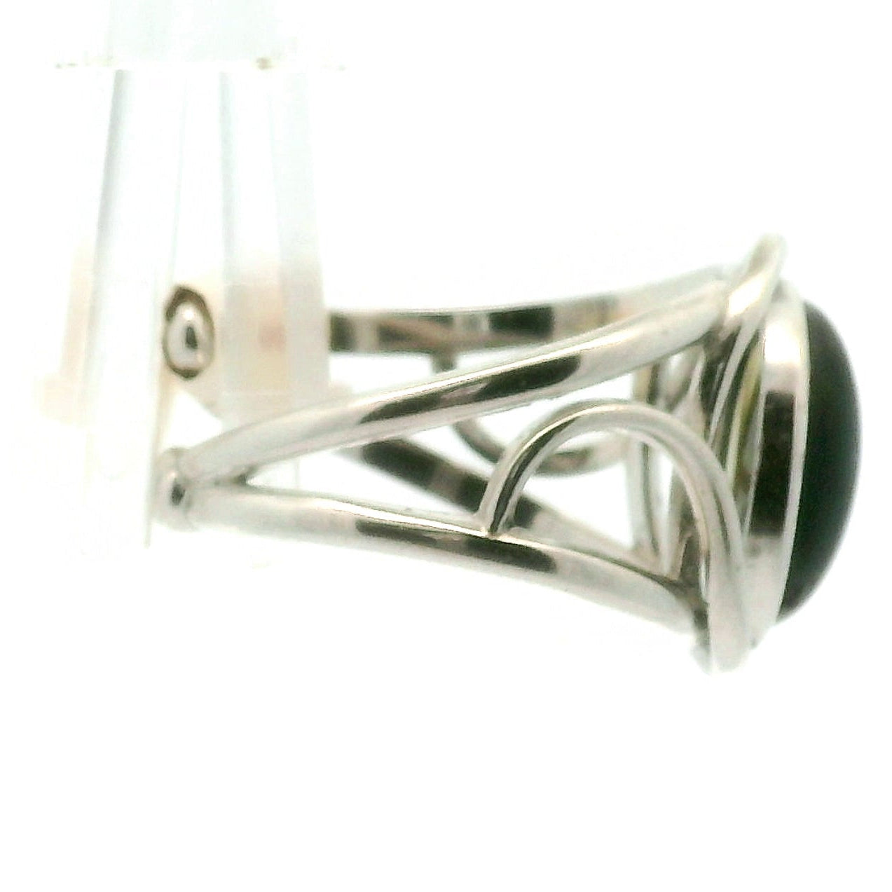 Green Tourmaline Finger Cuff Adjustable Ring .925 Silver for Heart Healing and Positive Energy