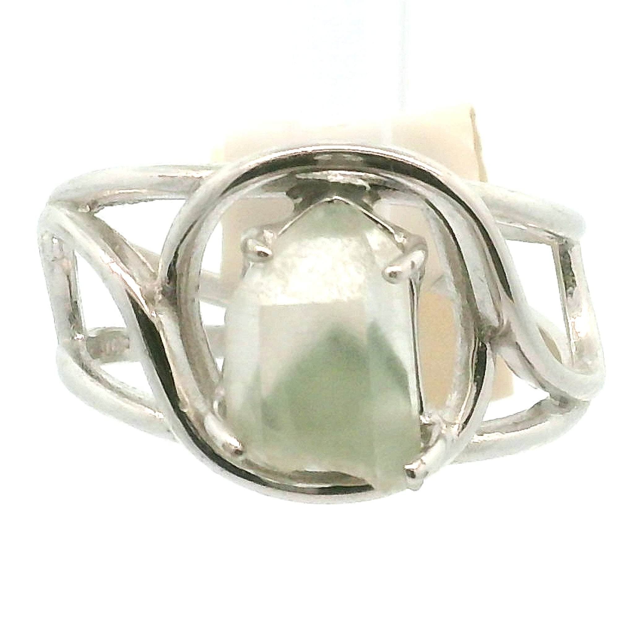 Fuschite Phantom Adjustable Cuff Ring .925 Silver for Emotional & Physical Healing