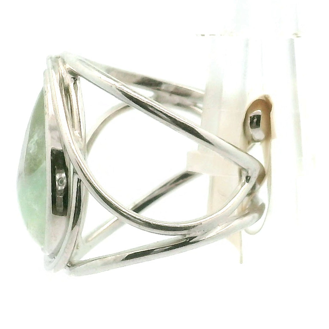 Fuschite Phantom Adjustable Cuff Ring .925 Silver for Emotional & Physical Healing