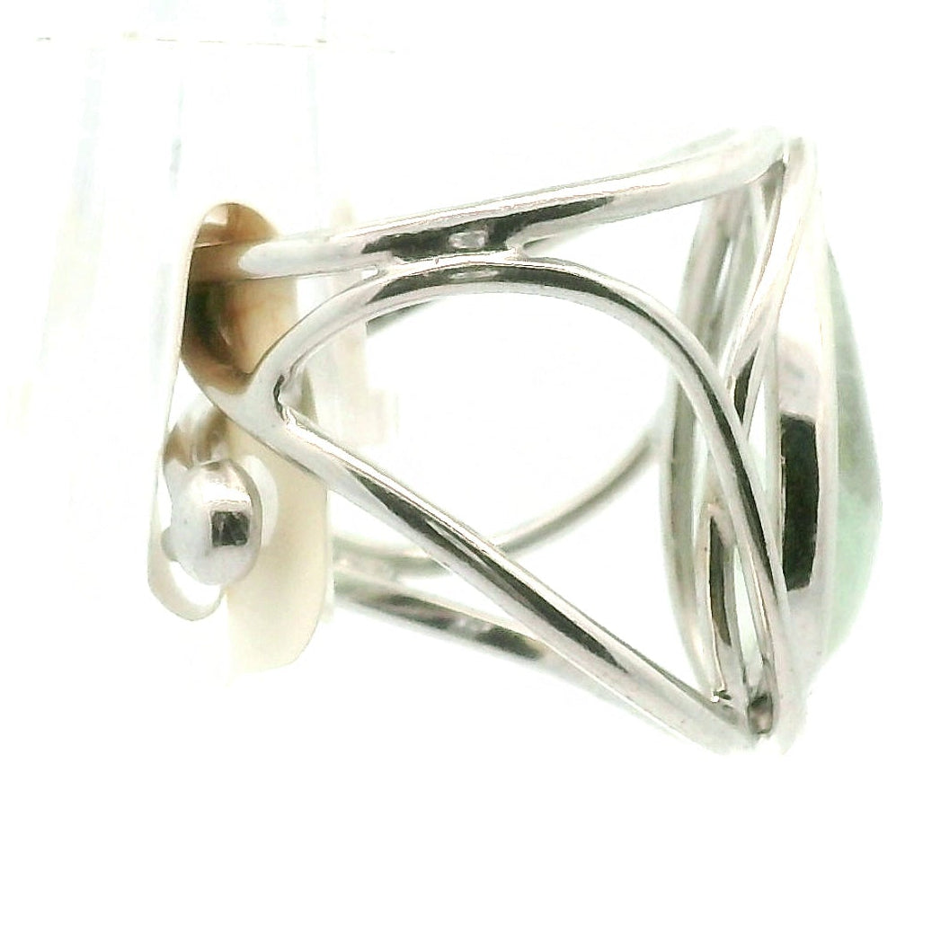 Fuschite Phantom Adjustable Cuff Ring .925 Silver for Emotional & Physical Healing