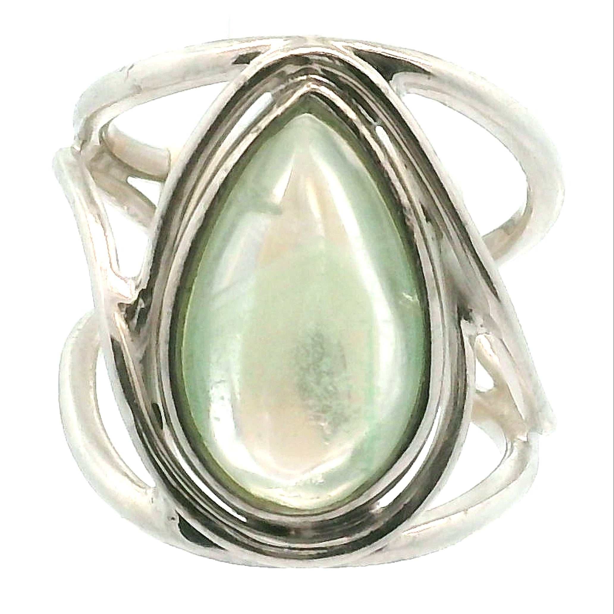 Fuschite Phantom Adjustable Cuff Ring .925 Silver for Emotional & Physical Healing