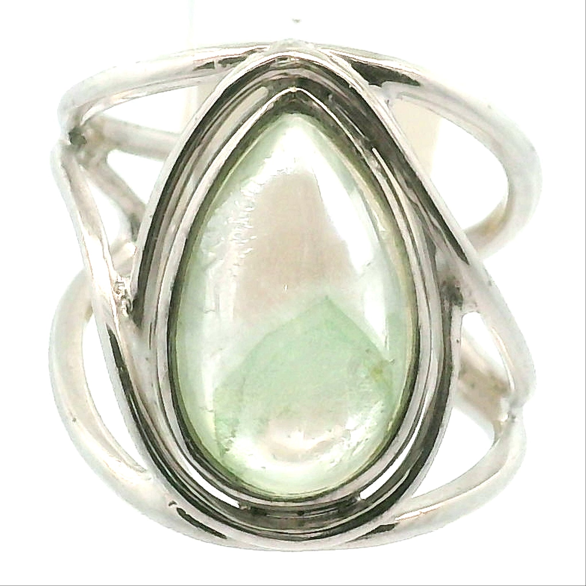 Fuschite Phantom Adjustable Cuff Ring .925 Silver for Emotional & Physical Healing