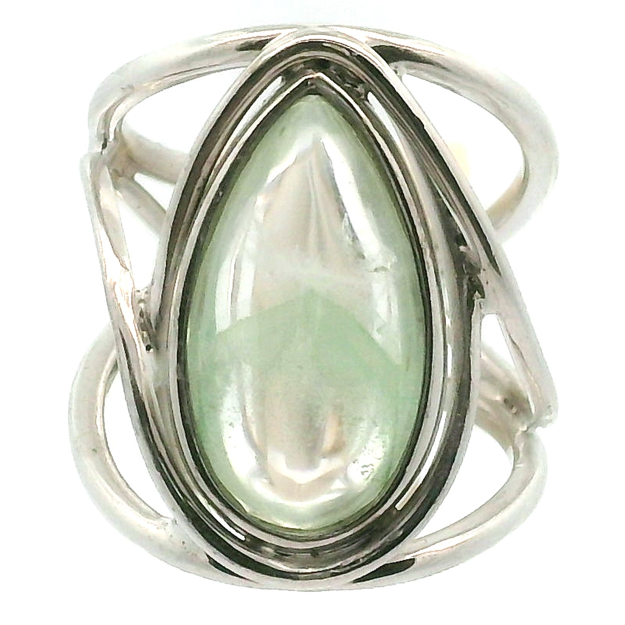 Fuschite Phantom Adjustable Cuff Ring .925 Silver for Emotional & Physical Healing